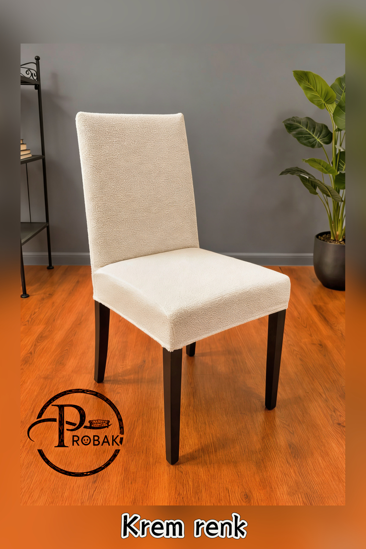 CHAIR COVER Flexible Chair Cover Bohemian Pattern Flat Chair Cover 6pcs Anthracite