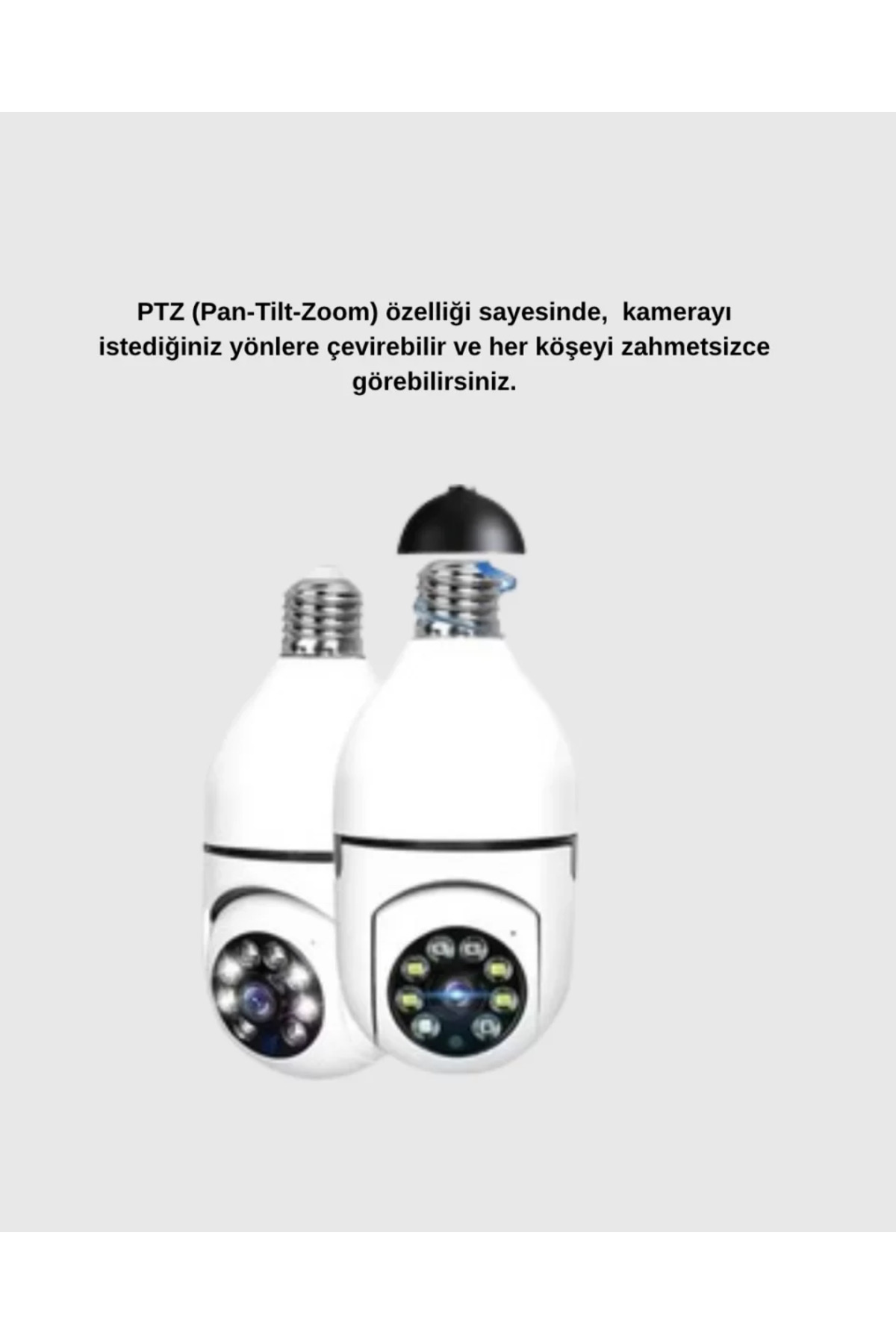 Kanonik Education 360° Akıllı Güvenlik Kamerası – Duya Takılabilir, Wi-Fi Bağlantılı, Hareket Sensörlü fotoğrafı 3 (önizleme)