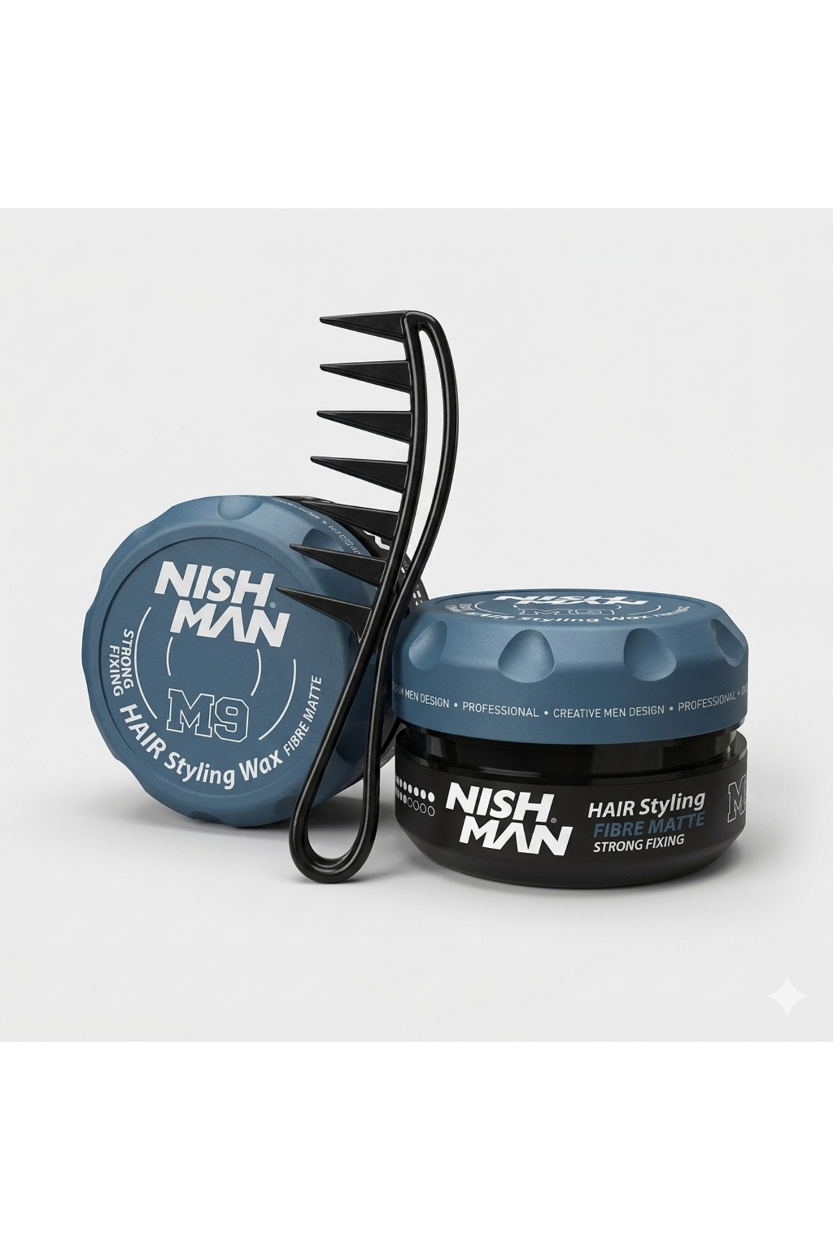NISHMAN واکس مات حالت دهنده مو M9، 100 میلی لیتر / + حالت دهنده Trak / 400 میلی لیتر، شامپوی بدون نمک، هدیه — NGMW9987198