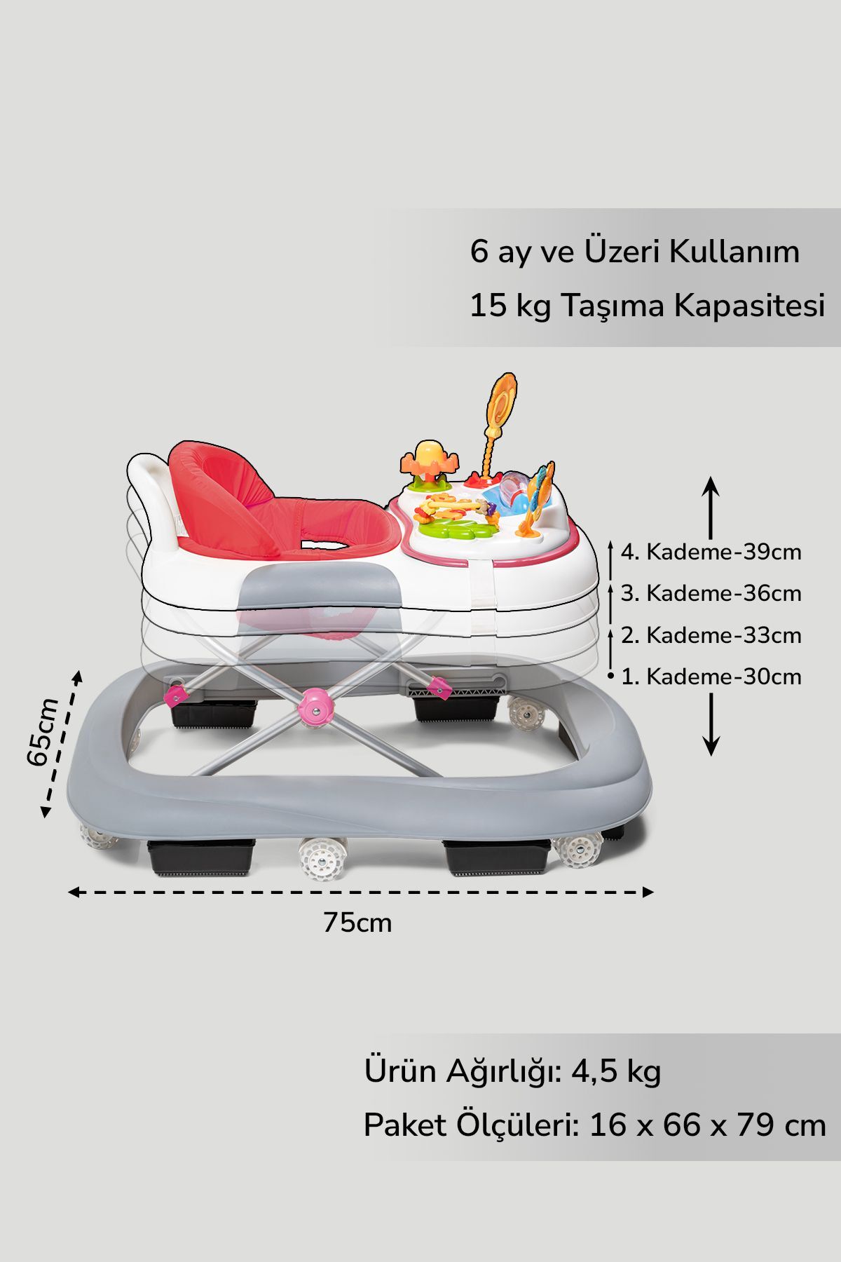 Baby2Go Toodle Lüks Yürüteç fotoğrafı 3 (önizleme)