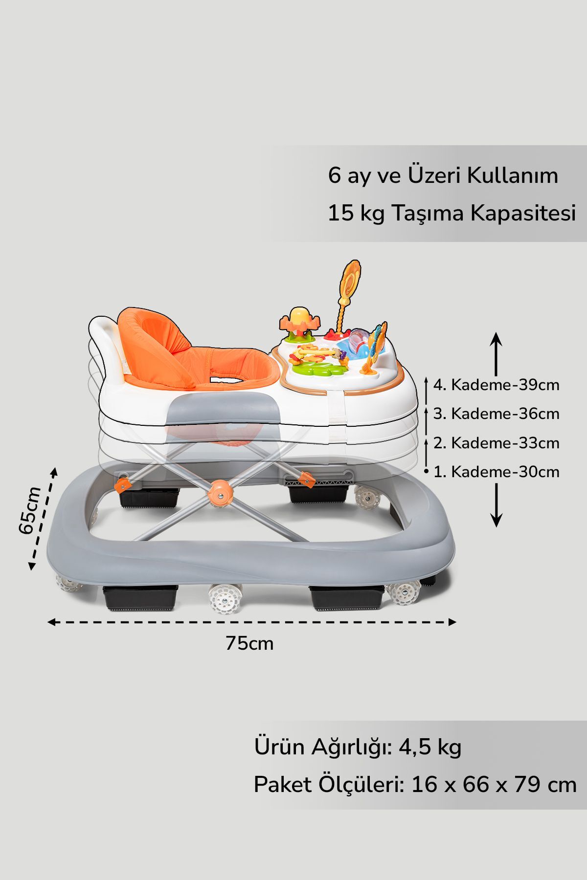 Baby2Go Toodle Lüks Yürüteç fotoğrafı 3 (önizleme)