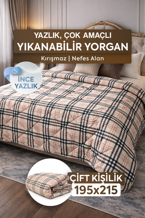 DuruClassHome Çift Kişilik Yazlık Desenli Yorgan Premium 195x215cm PolyCotton...