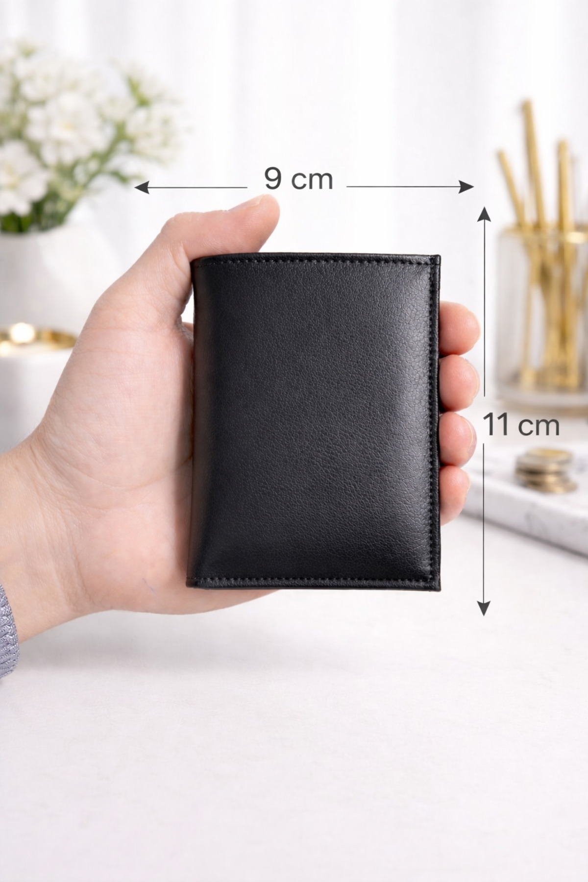 Walle's Polo  Siyah Vegan Deri Spor Model İnce Nakit Para Bölmeli Erkek Cüzdan-kartlık - Görsel 5