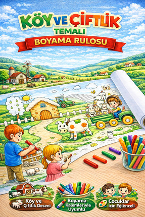 Haydi Dekor 🌾 Çiftliğimi Boyuyorum 🐄 – 5 Metre Dev Çiftlik Temalı Boyama Ru...