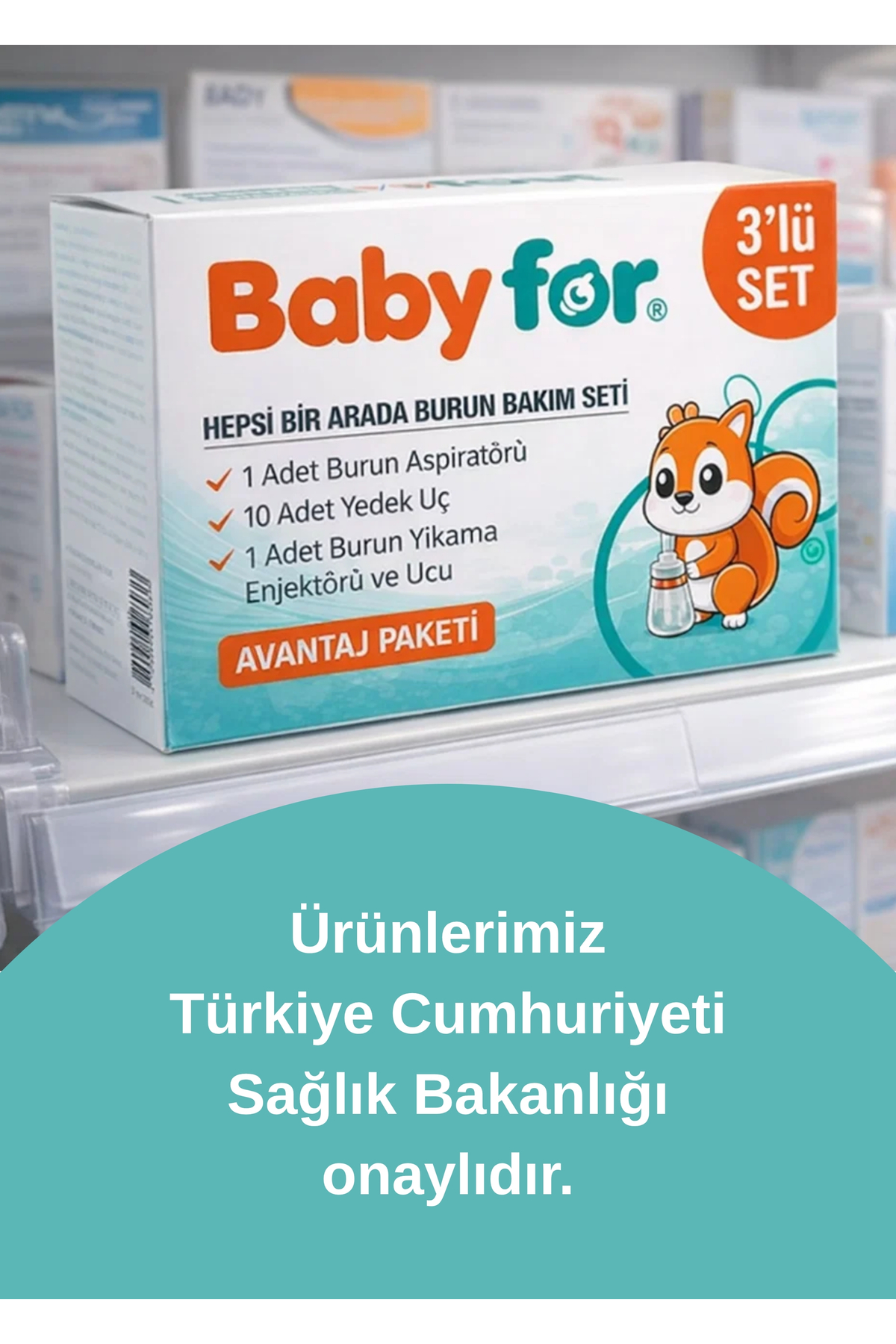 BABYFOR Avantaj Paket Burun Aspiratörü, 10 Adet Aspiratör Yedek Uç, Burun Temizleme Enjektörü ve Ucu fotoğrafı 6 (önizleme)