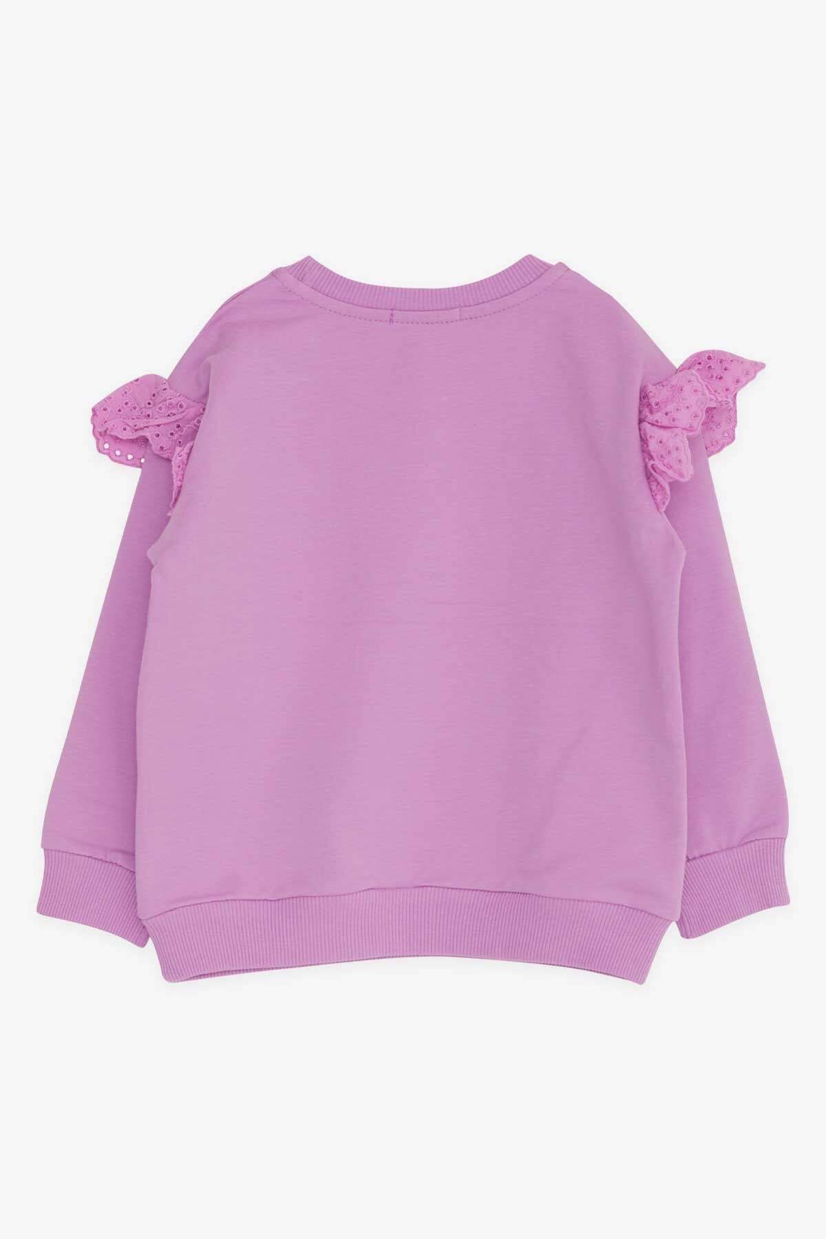 Breeze Kız Çocuk Sweatshirt Renkli Baloncuk Baskılı Simli 2-6 Yaş, Eflatun fotoğrafı 2 (önizleme)