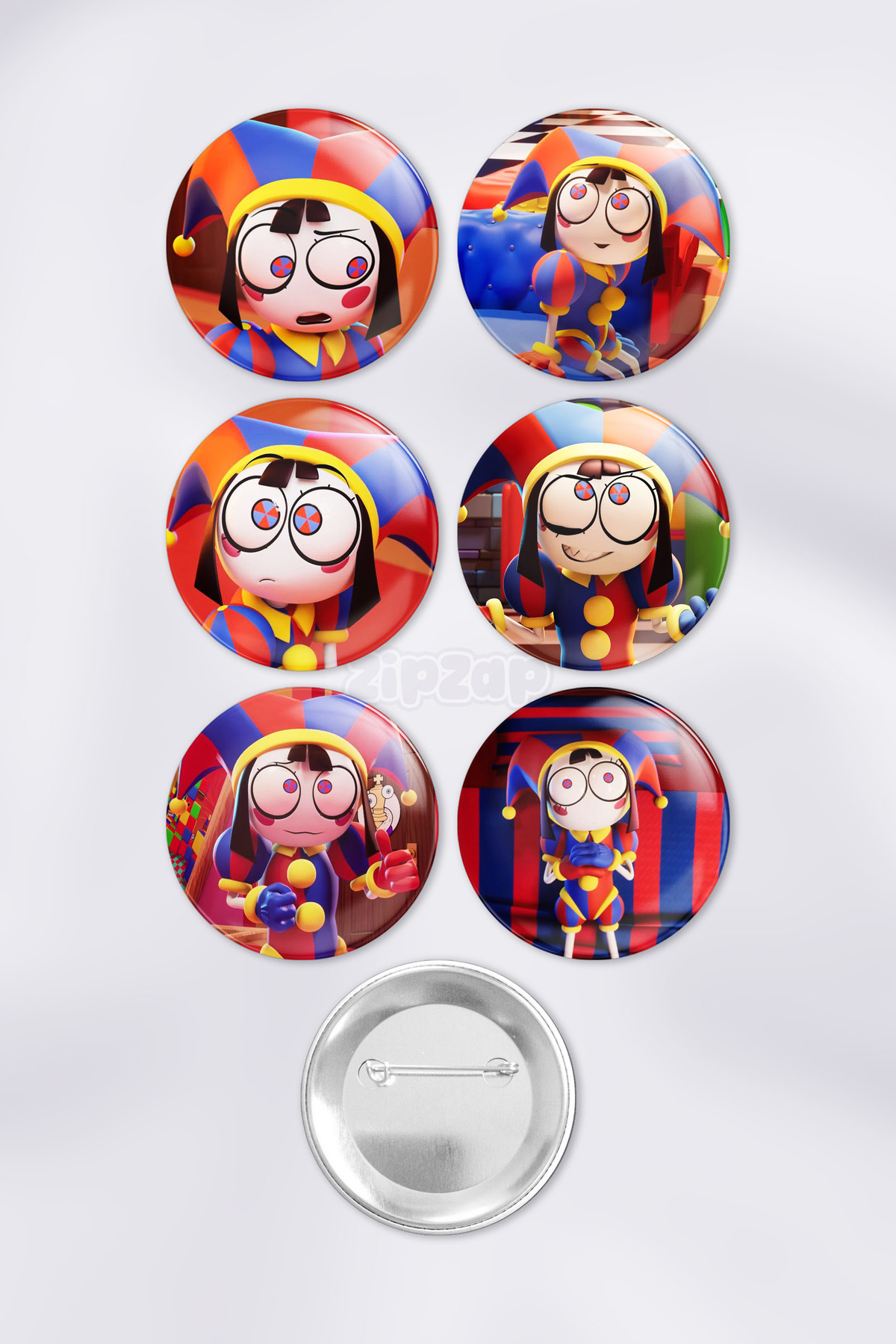 Pomni -TADC The Amazing Digital Circus Bag Ornament Badge Pin Button Badge Set (6PCS)