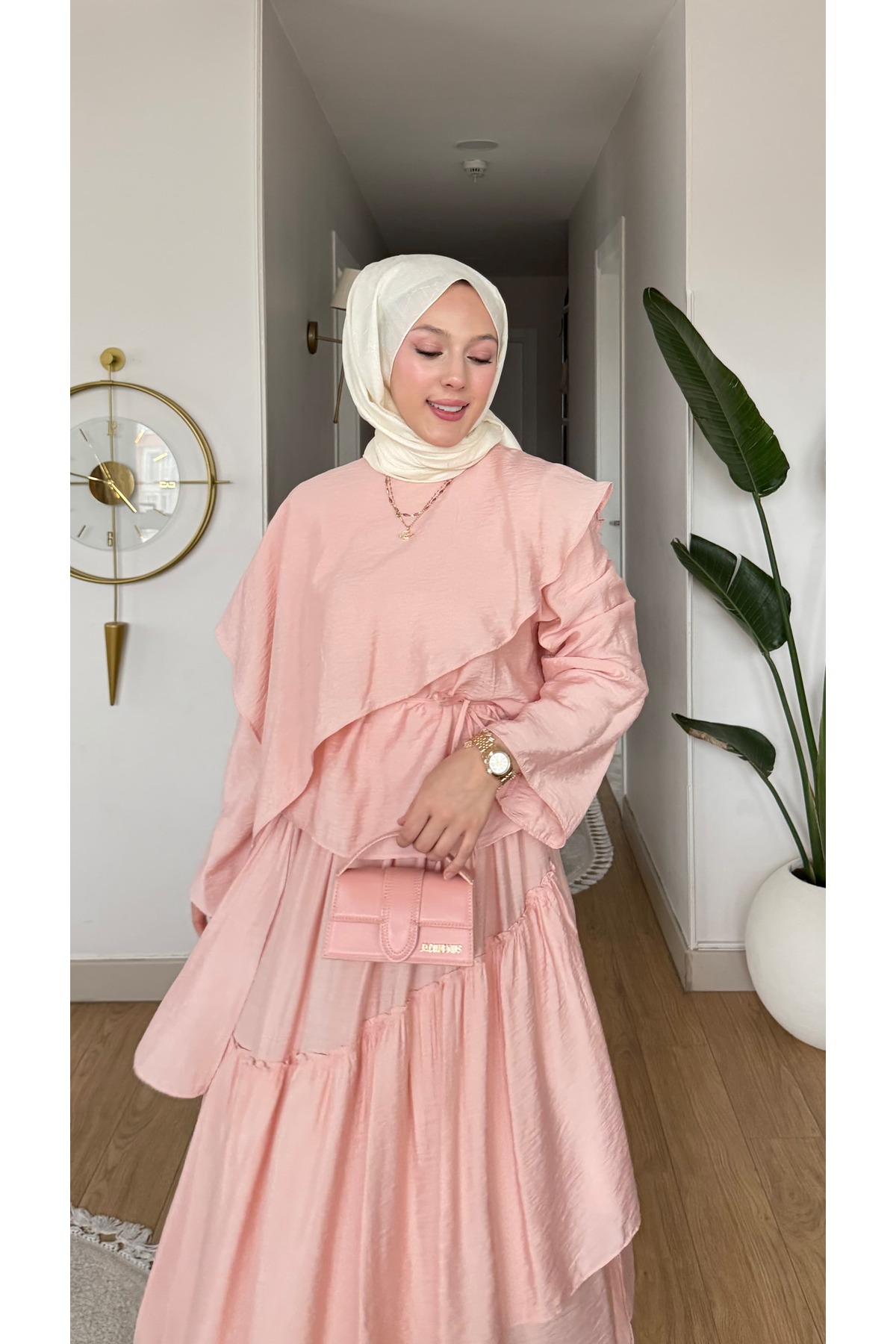 merve ada design  Rosella Fırfır Detaylı Etekli Takım - Görsel 2