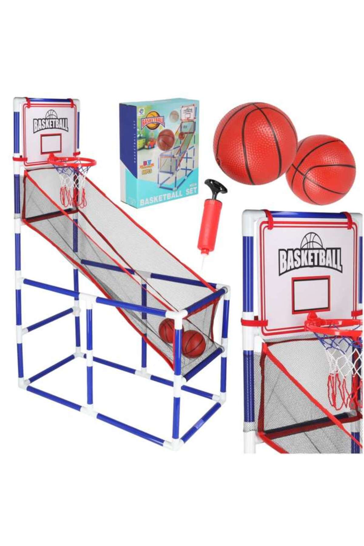 Bebeluc Sada arkádové basketbalové hry, se 2 míči a pumpou
