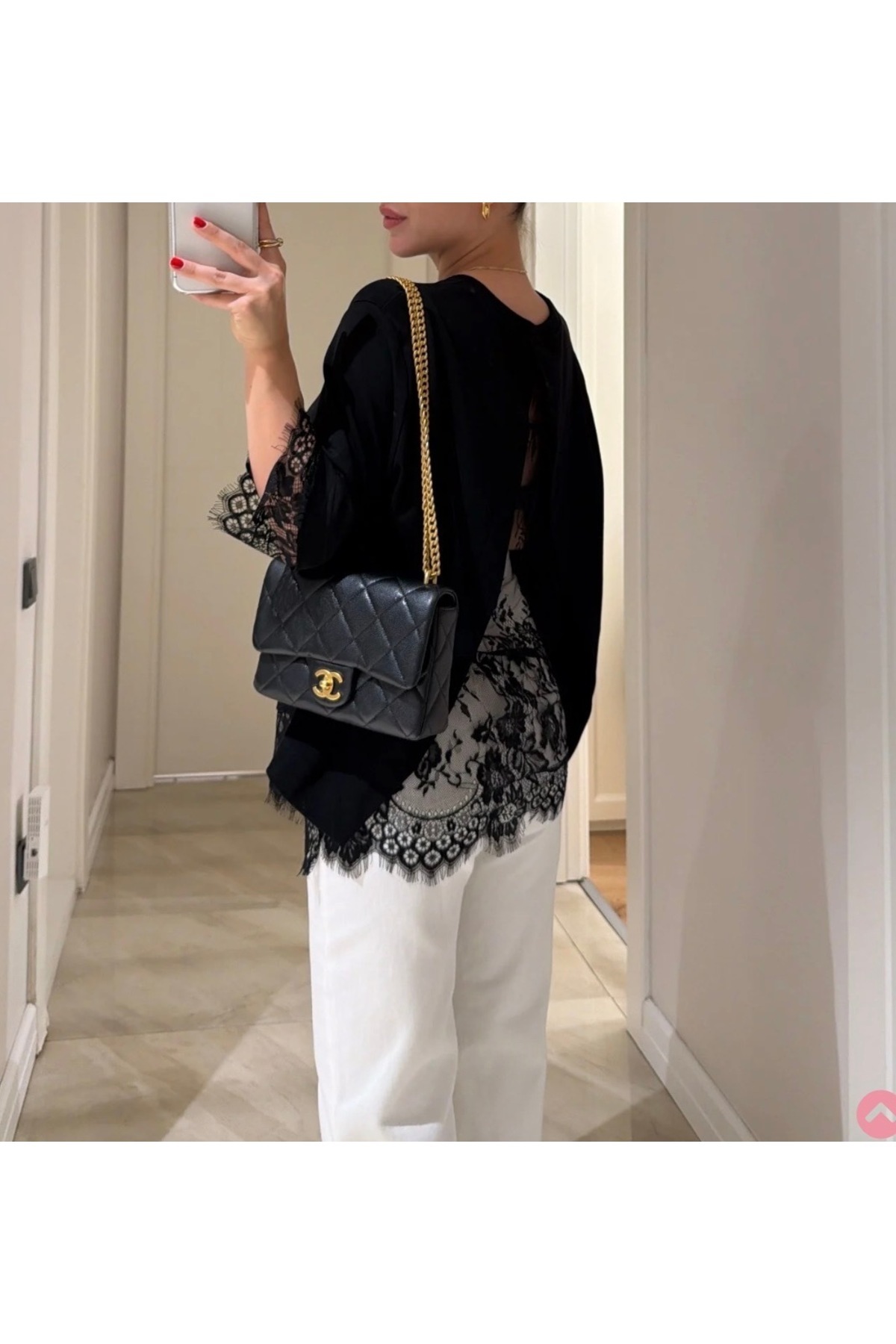 Butik Back Lace Detailed Crew Neck Modal T-Shirt