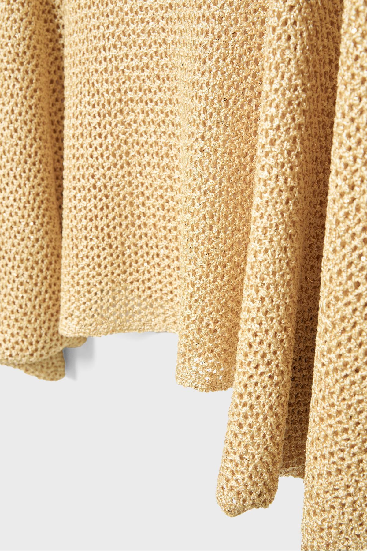 Stradivarius  Işıltılı örgü pelerin - Görsel 7