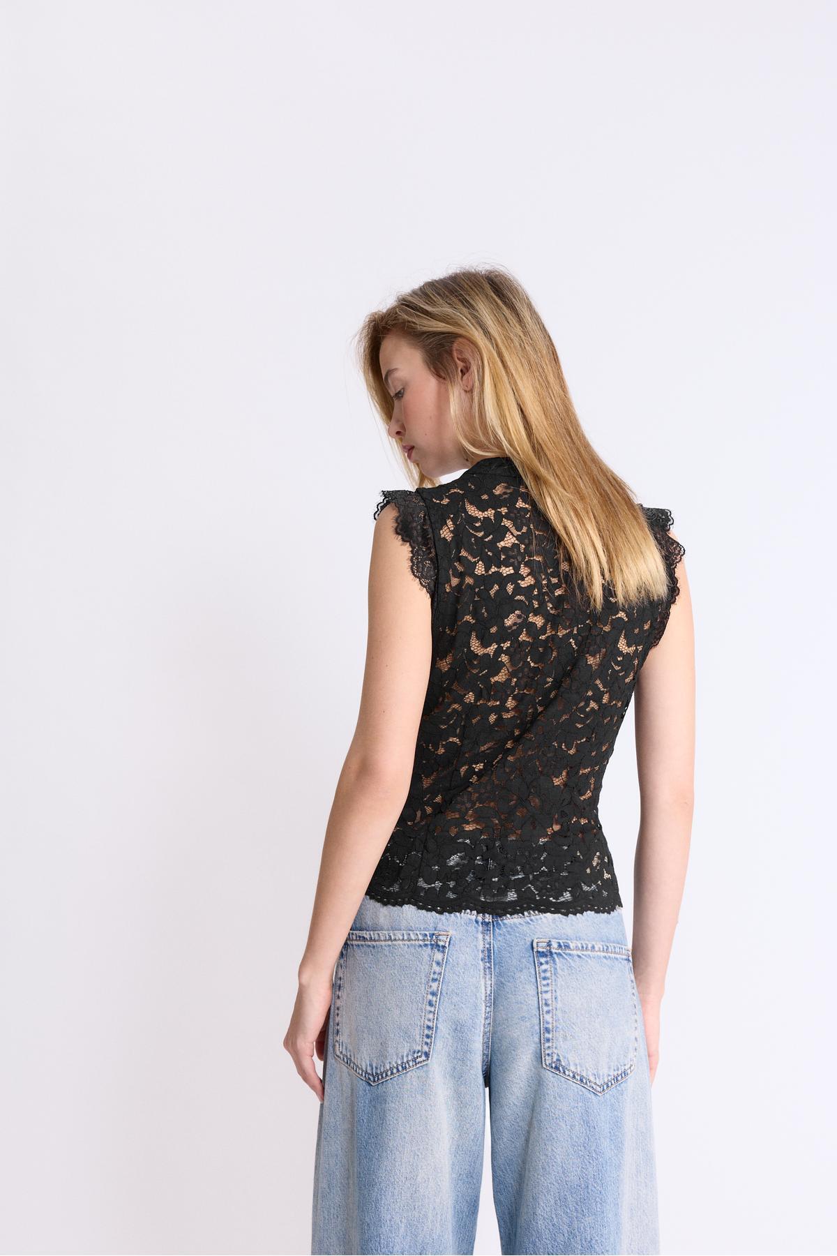 Stradivarius  Quipao dantel bluz - Görsel 5