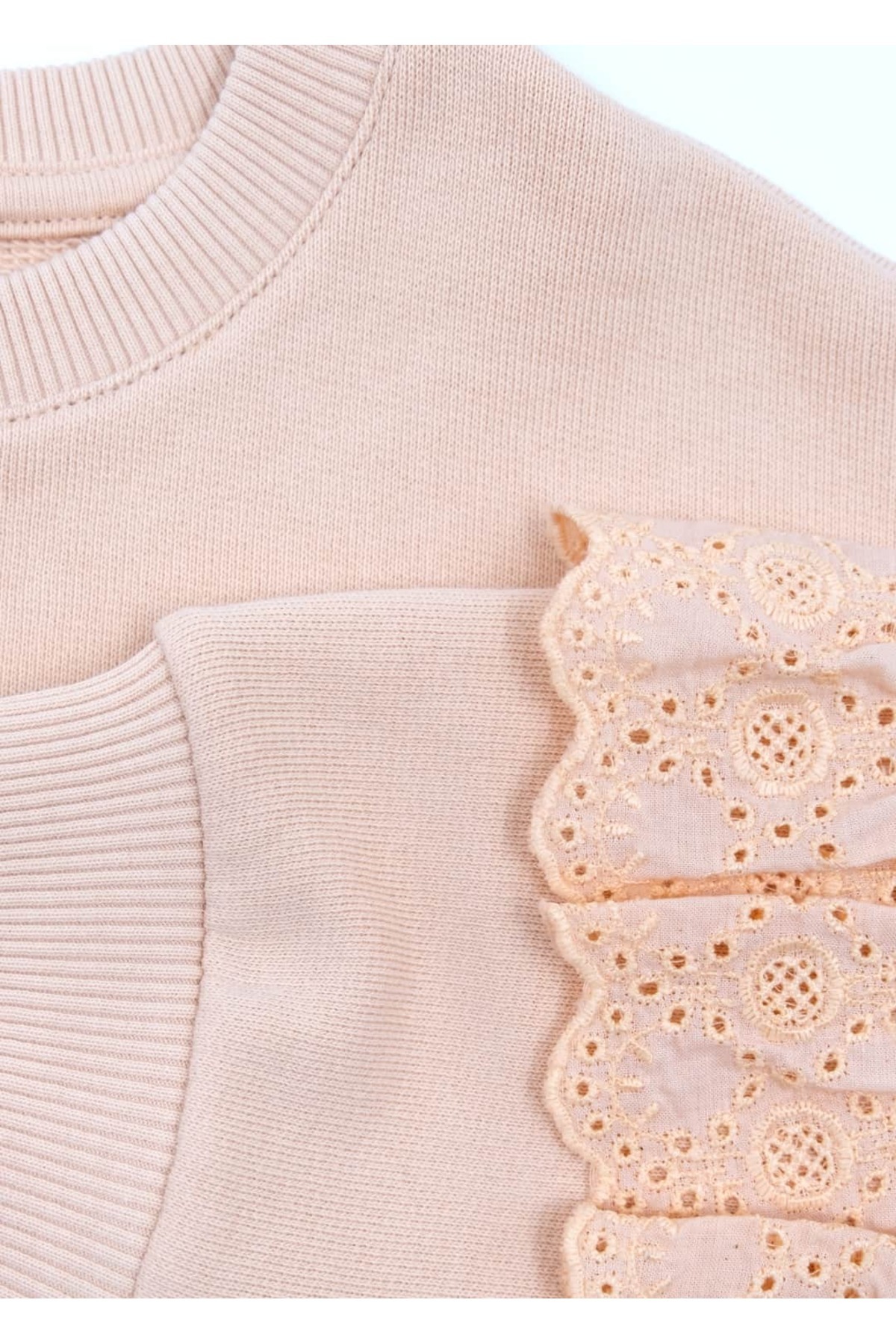 Ozmoz By Mukadder Özden Organik Dantelli Yavruağzı Minik Kız Çocuk Sweatshirt fotoğrafı 3 (önizleme)