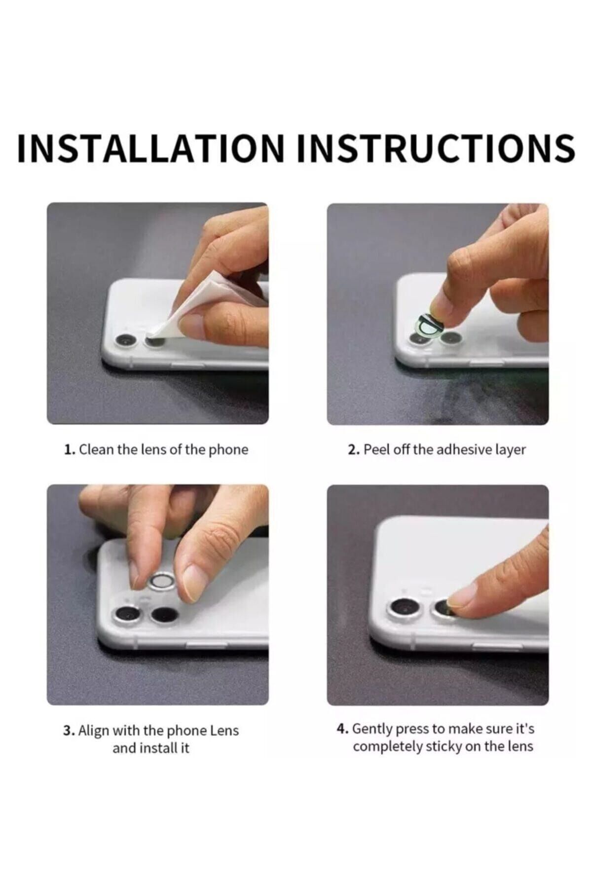 Apple iPhone Uyumlu Kamera Koruyucu Safir Cam - görsel 2
