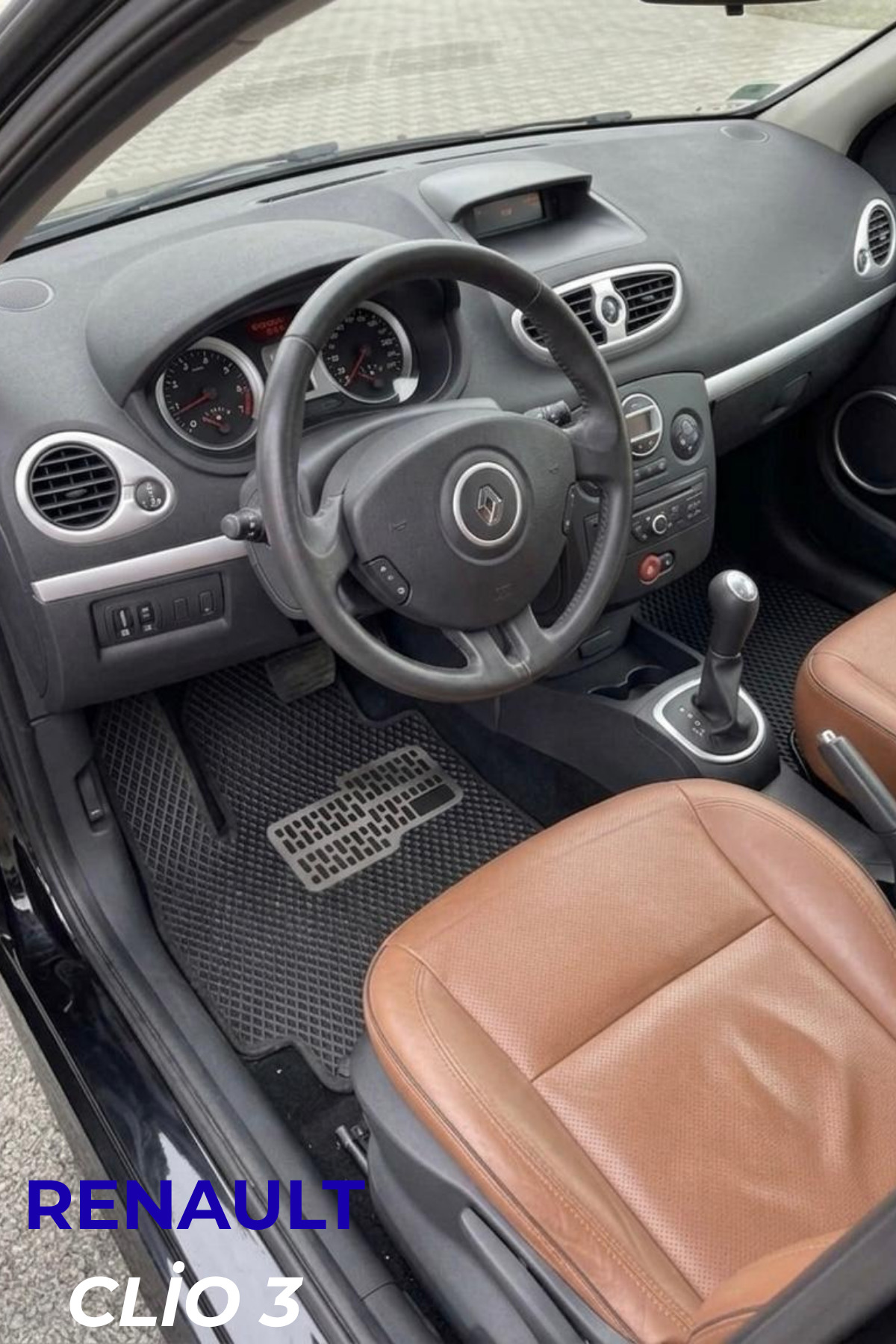 LEVVİA Renault Clio 3 Premium Hücreli Eva Paspas-Siyah