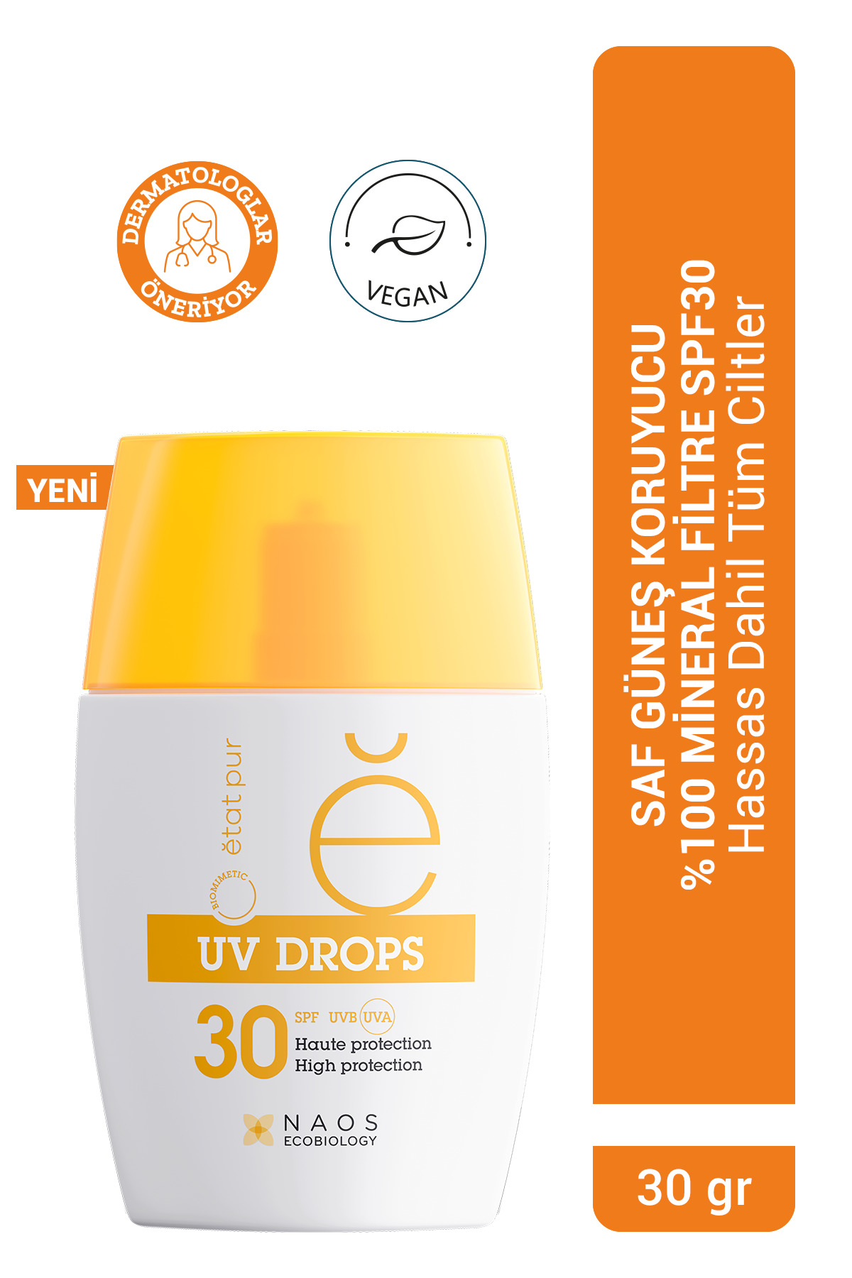 Etat Pur UV DROPS %100 Mineral Filtreli Hassas & Tüm Ciltler Güneş Kremi SPF30 30 gr — 3005031869
