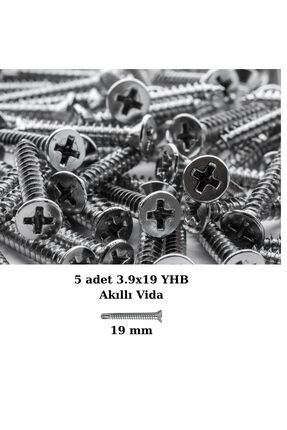 Netzerkoz 5 adet 3.9x19 YHB Akıllı Vida - Matkap Uçlu Vida - Metal Yüzeyler için