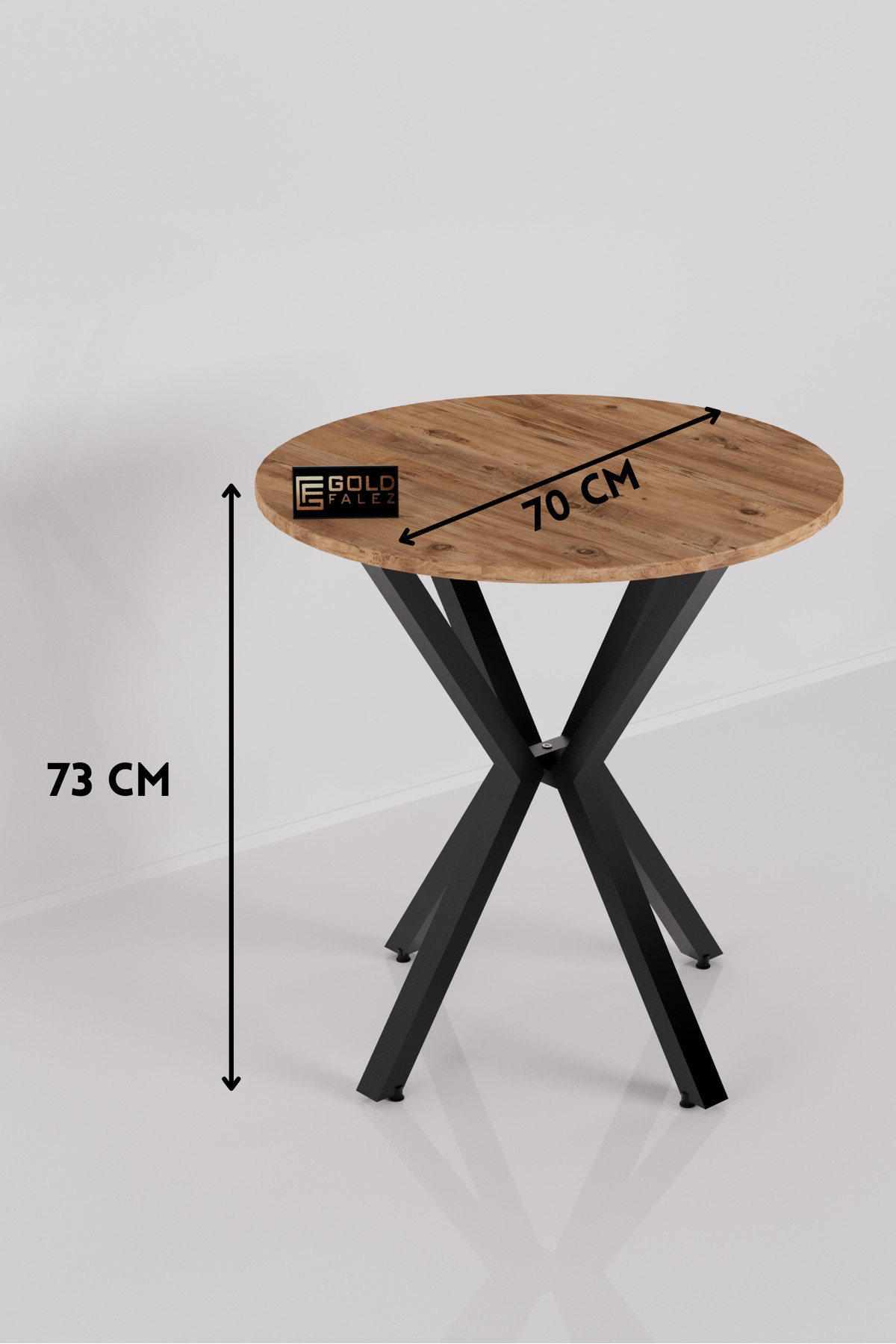 Goldfalez Yuvarlak Masa Atlantik Kahverengi 70 cm görsel 2
