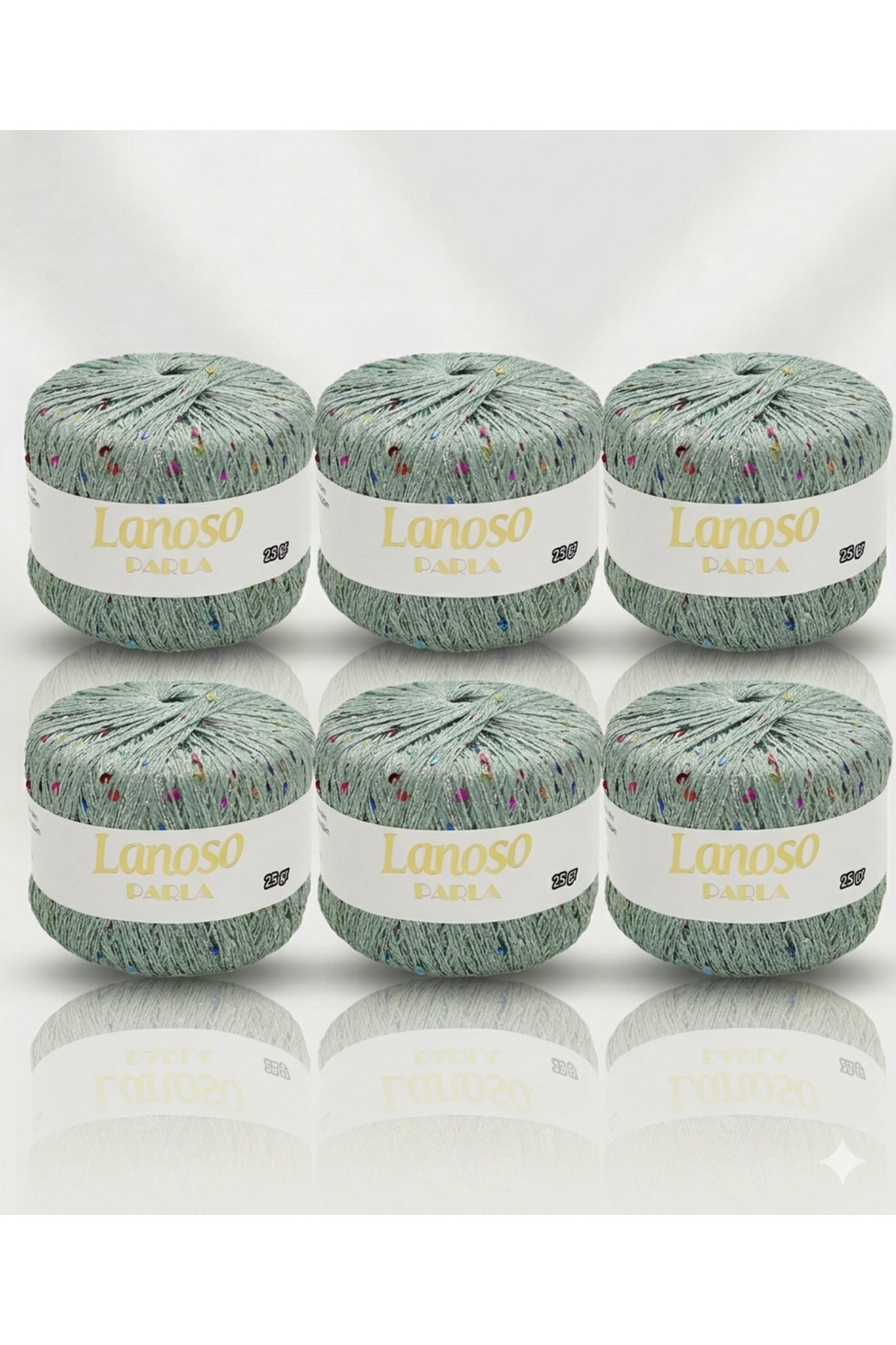 Shine 6 Pieces (1900) 25 g 217 Mt Silvery Knitting Rope – 75% Glitter Yarn 25% Sequin Sim – Glossy Rope
