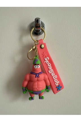 DREAMIOGIFTANDBOX Patrick Anahtarlık 3D Silikon Sünger Bob Figür Çanta Aksesu...