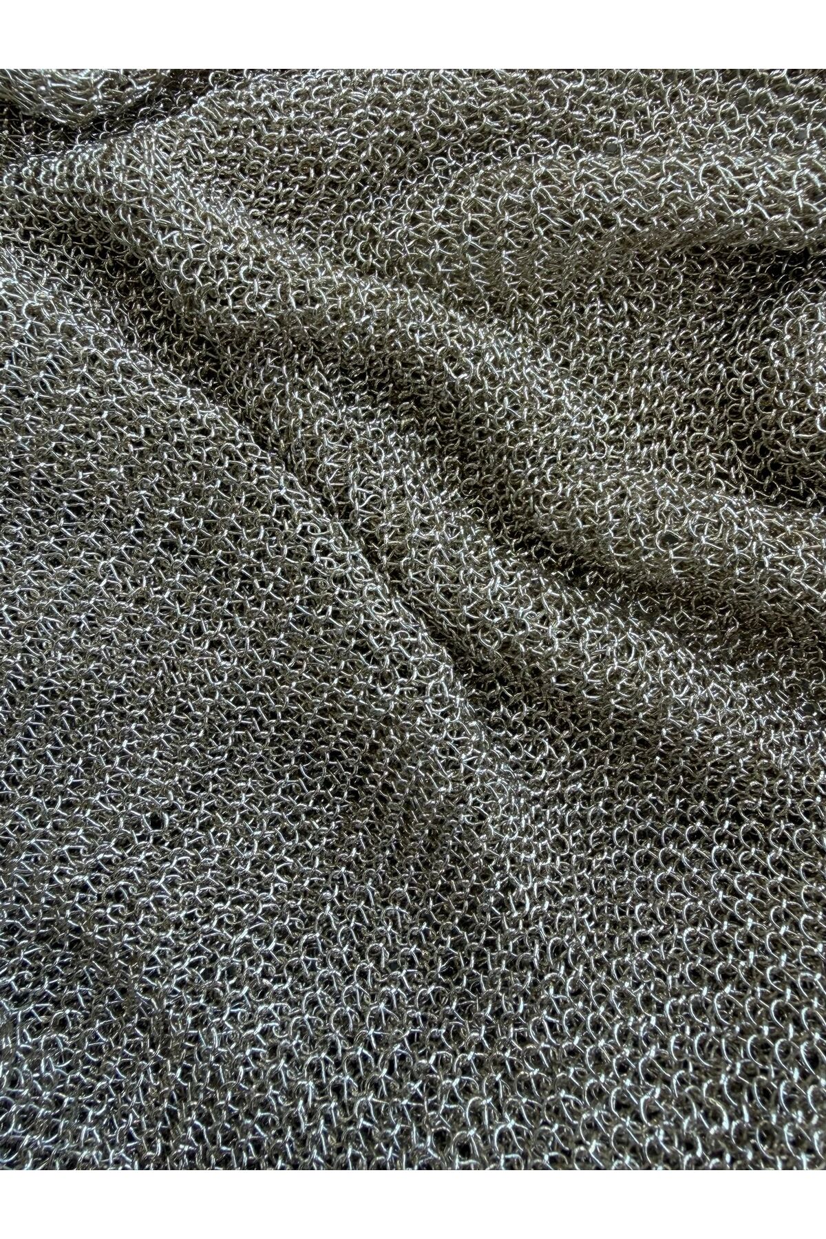 Maysev  Kayık Yaka Simli İp Transparan Ajurlu Mevsimlik Kazak - Görsel 4