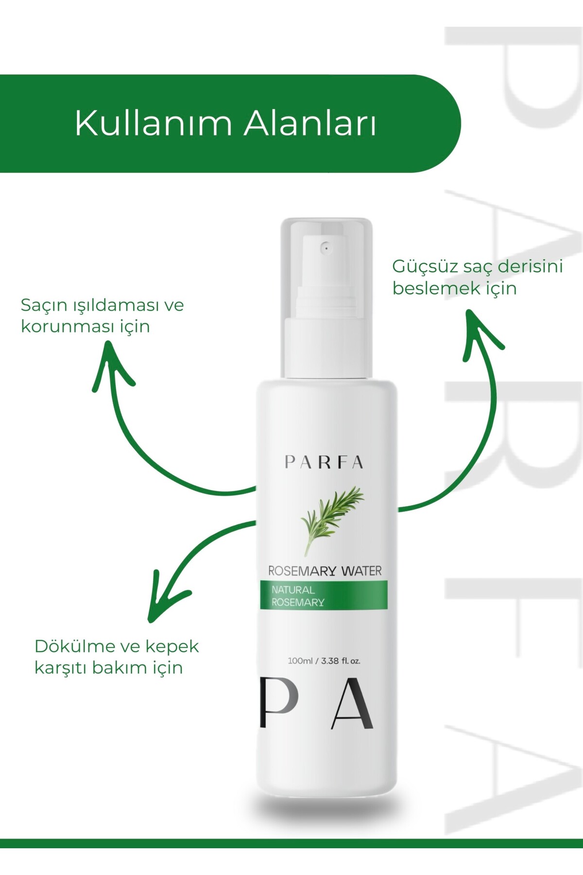 Biberiye Suyu Dökülme Karşıtı Ve Saç Uzamasını Destekleyici Saç Toniği %100 Doğal Ve Saf 100 ml 2X — parfa002 — تصویر 2 از 3