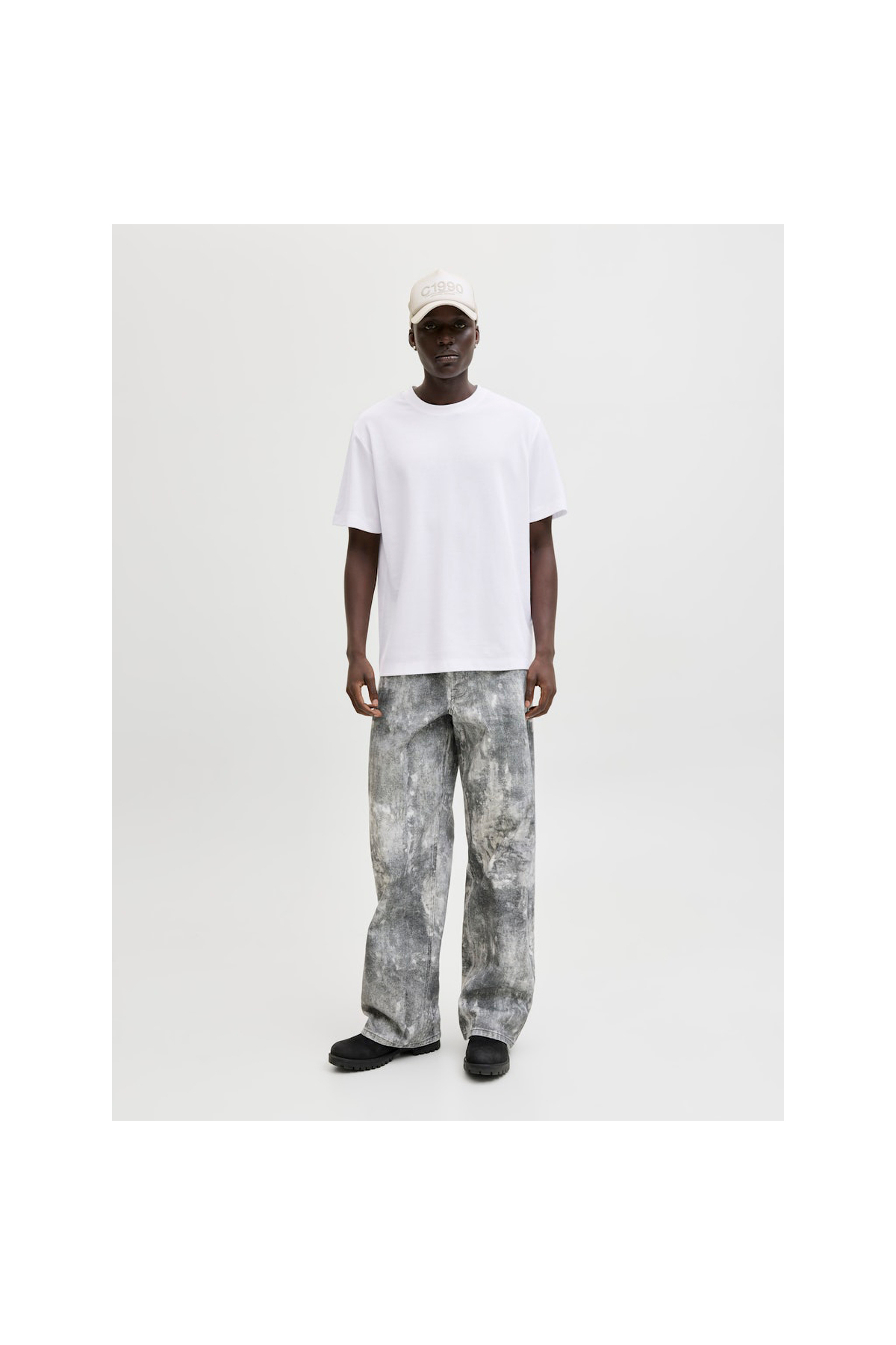 تی‌شرت سفید مردانه Fusion Badge (12289962-BW) جک اند جونز تی شرت ورزشی Jack & Jones