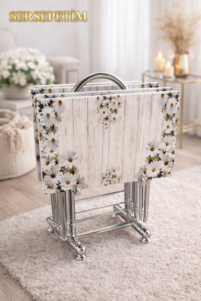 SERSEPETİM BEYAZ PAPATYA HD BASKI TEMPERLİ CAM 2026