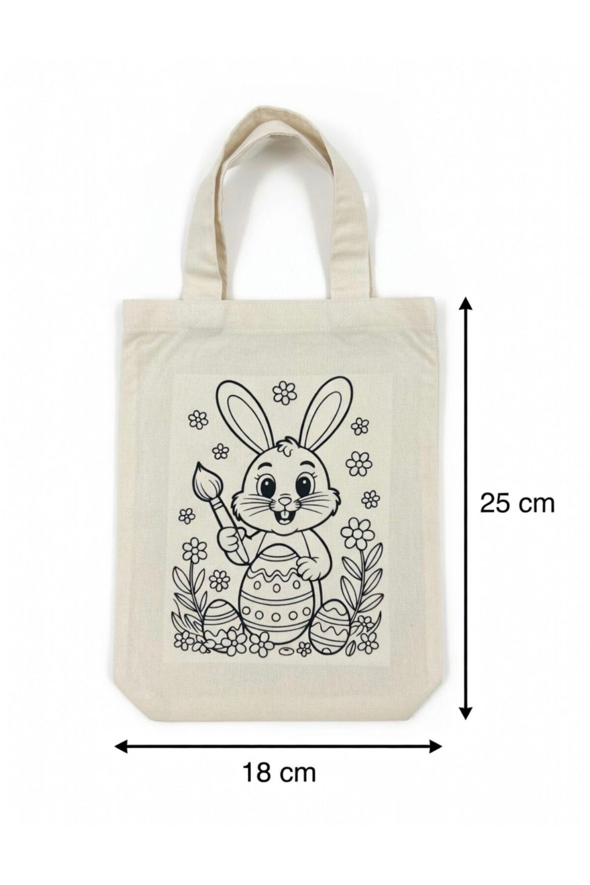 GEZEGENX  Şirin Figürler Desenli Boyanabilir Omuz Çantası-10 Adet Rahat Kullanım Uzun Kulp 18x25 - Görsel 6