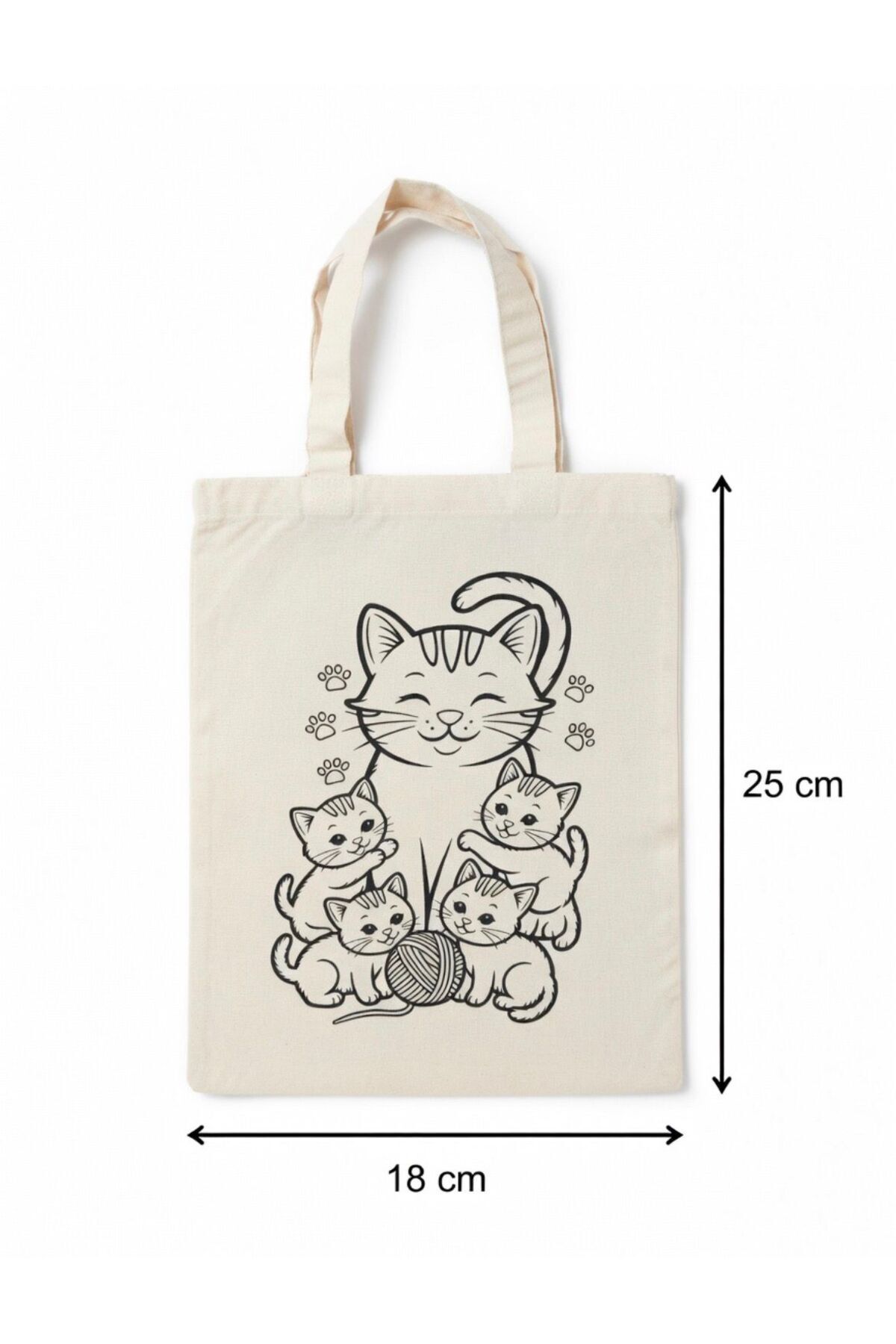 GEZEGENX  Şirin Figürler Desenli Boyanabilir Omuz Çantası-10 Adet Rahat Kullanım Uzun Kulp 18x25 - Görsel 7