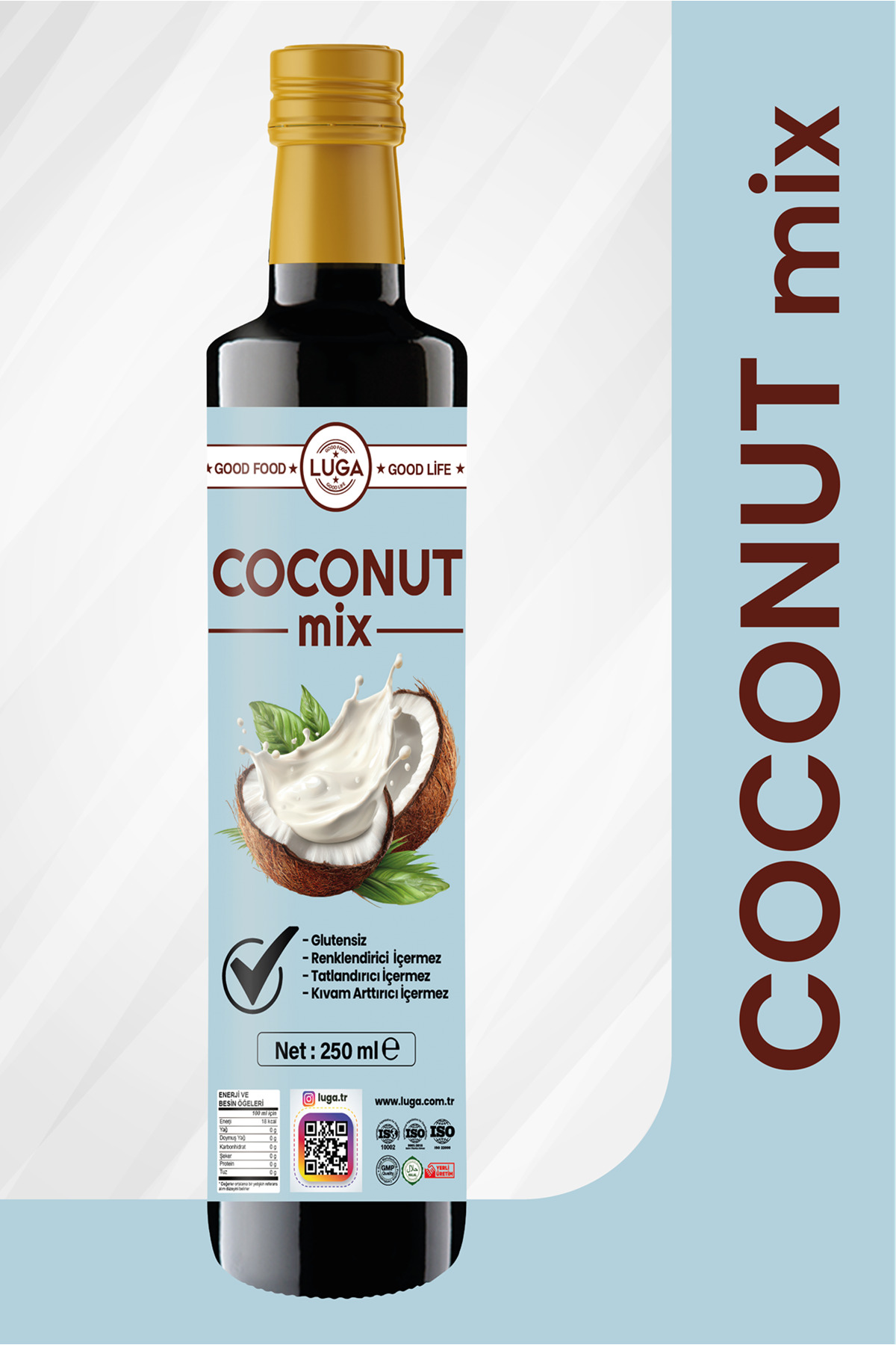 Luga Coconut Fit Hindistan Cevizi Şurubu Mix 250 ml – Doğal İçerik