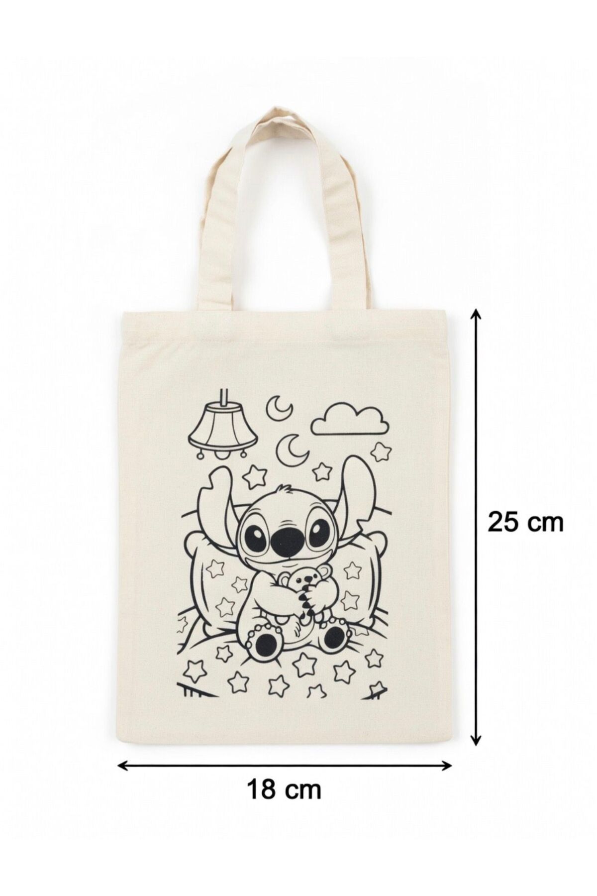 GEZEGENX  Şirin Figürler Desenli Boyanabilir Omuz Çantası-10 Adet Rahat Kullanım Uzun Kulp 18x25 - Görsel 4