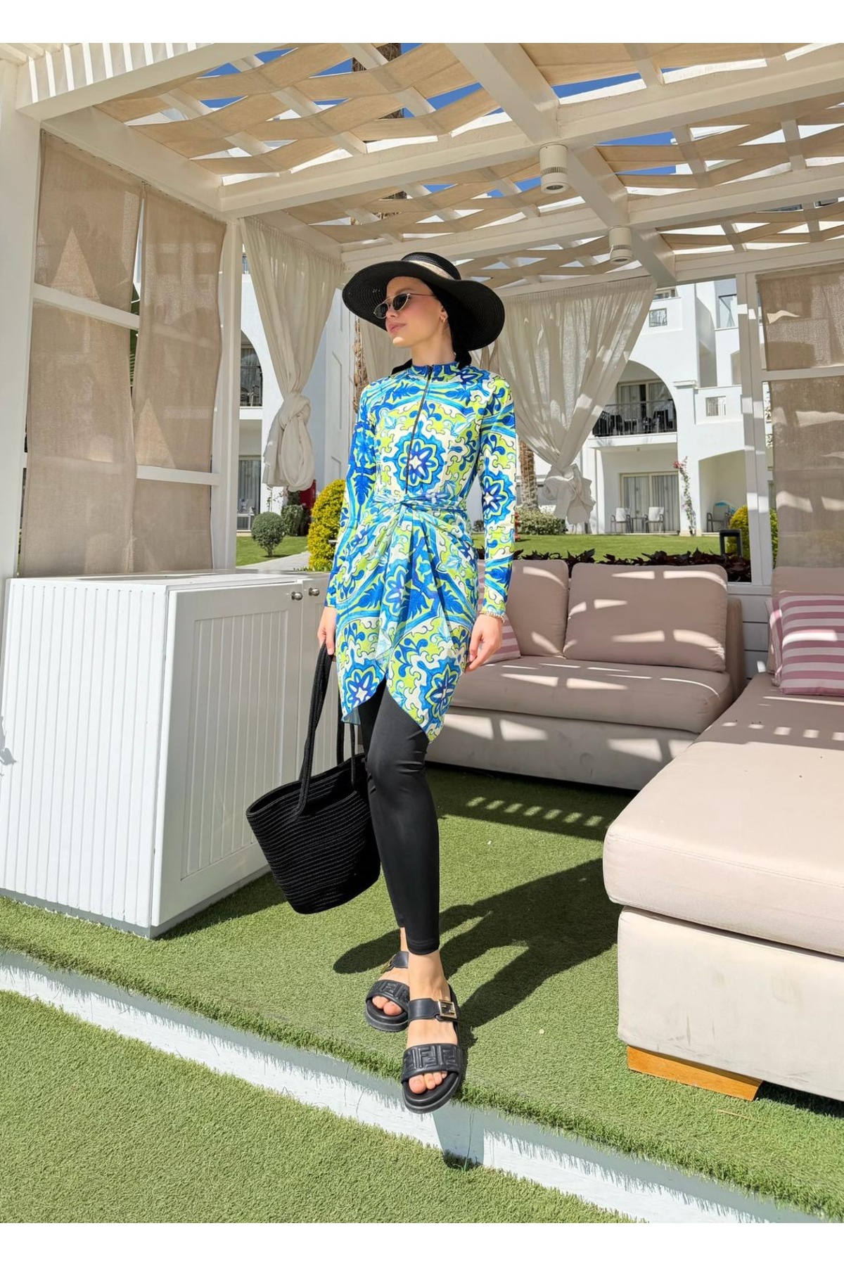 Design Pareo Triple Hijab Swimsuit Set