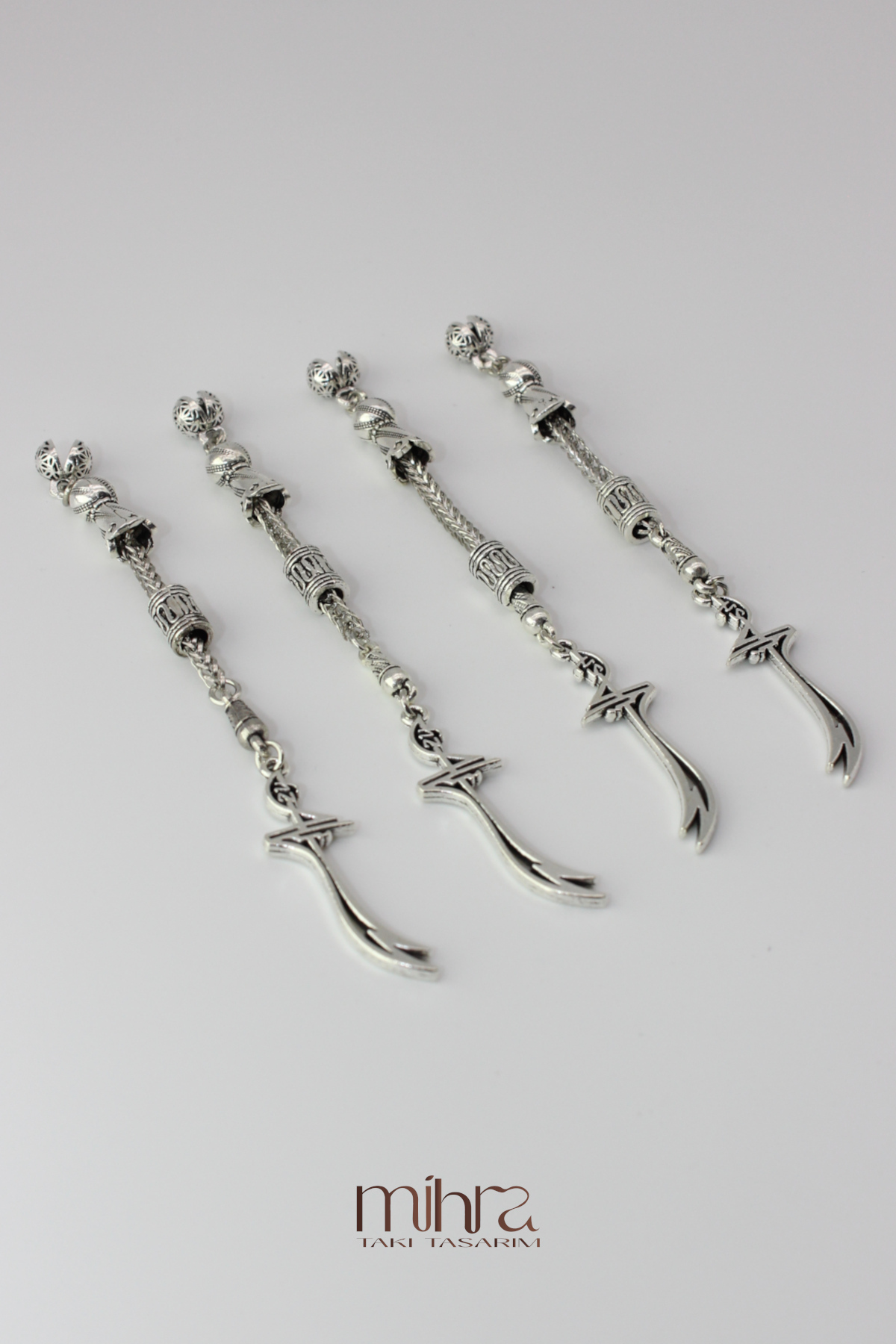 4-Piece Zulfikar Rosary Tassel – Zinc Alloy Casting Shaking | Accessory for Rosary Making