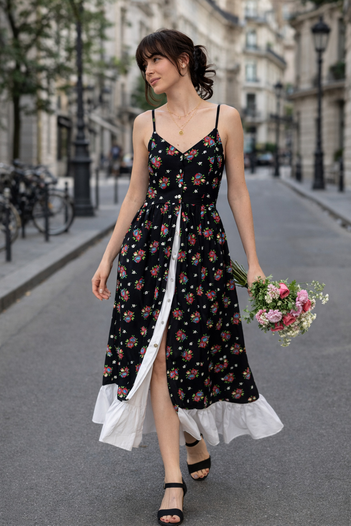 Retrobird  Tasarım Viktorya Dönemi Countryside Elbise Kadın Siyah - Görsel 3