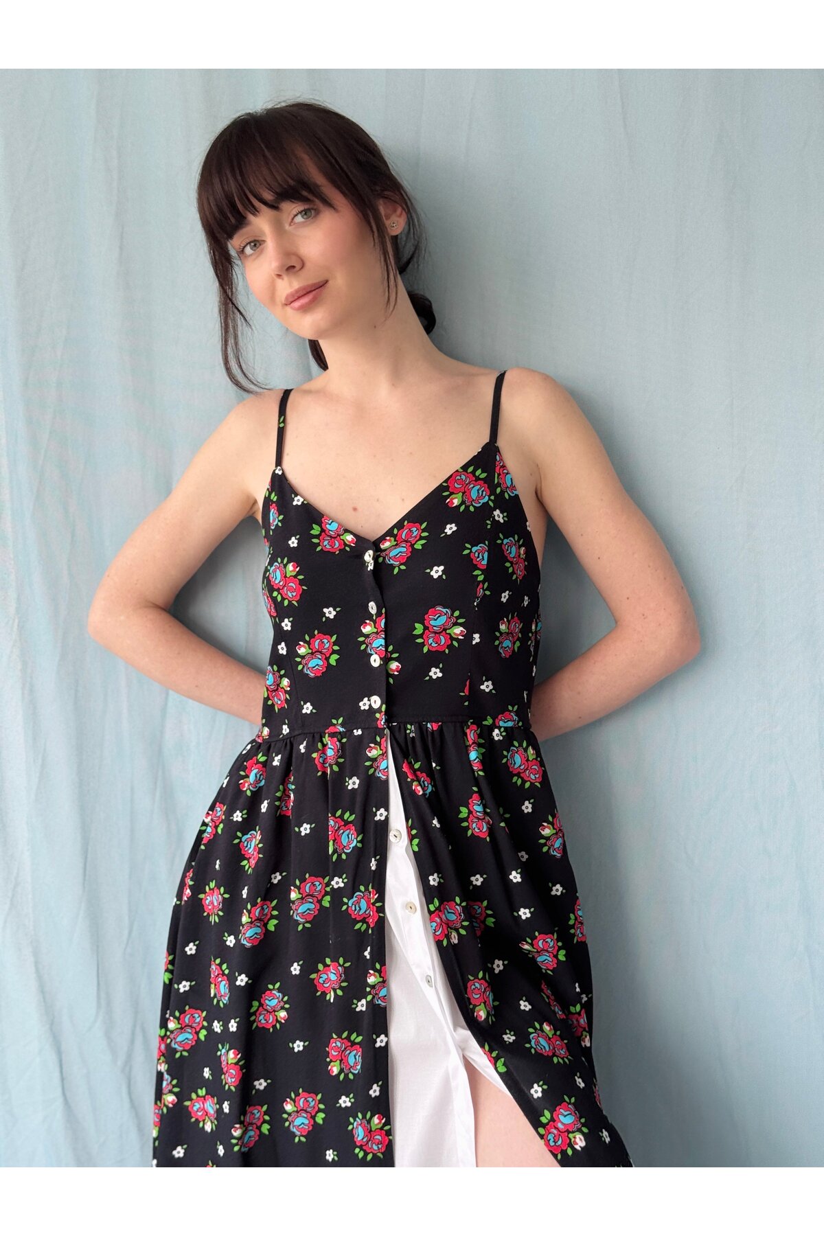 Retrobird  Tasarım Viktorya Dönemi Countryside Elbise Kadın Siyah - Görsel 5