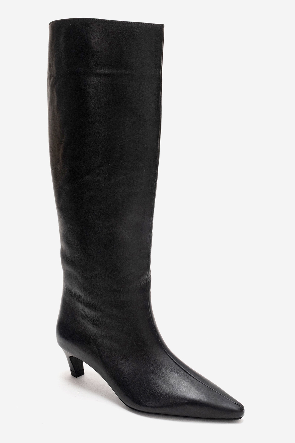 LuviShoes CORVEL Siyah Cilt Hakiki Deri Kadın Topuklu Çizme görsel 3