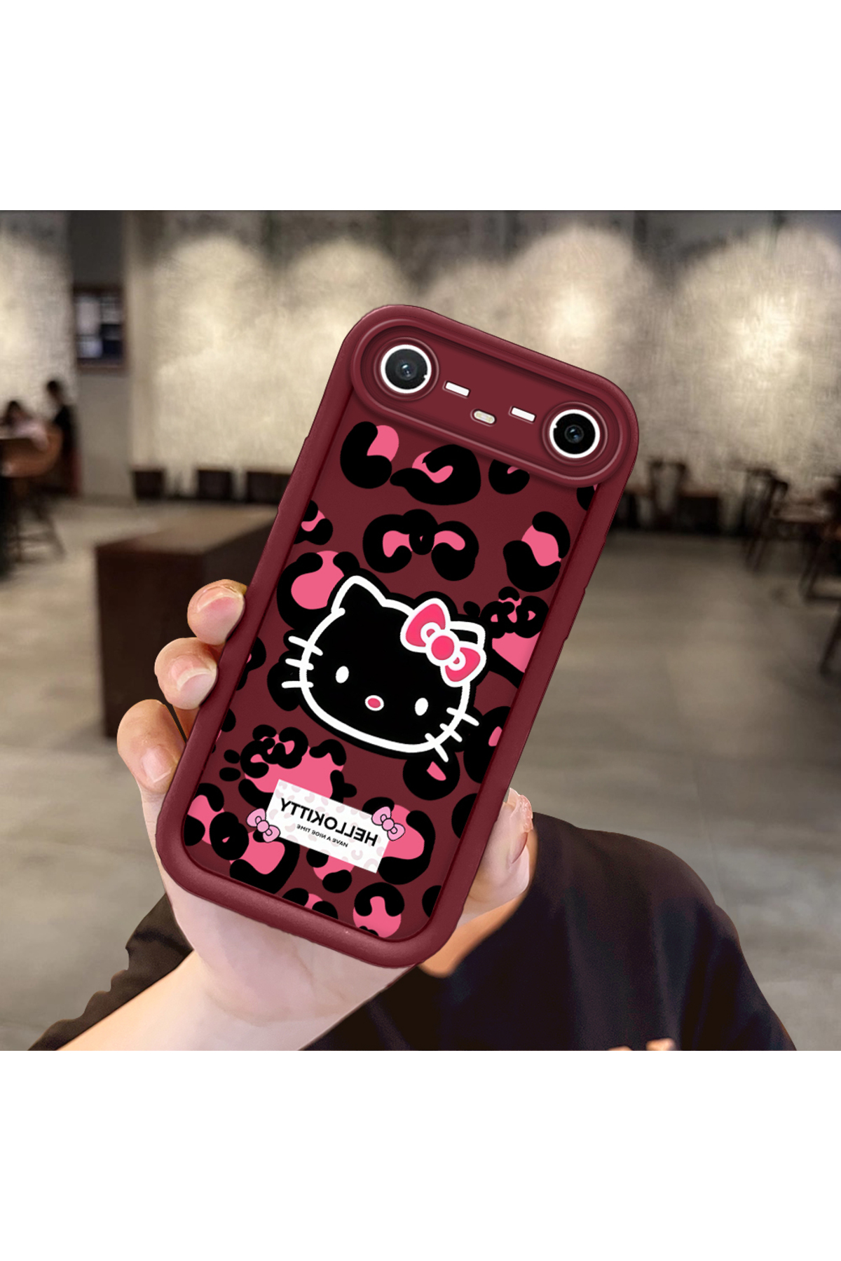 Tecno Spark Slim/Pova Slim Compatible Shockproof Camera Protected Claret Red Silicone Patterned Case