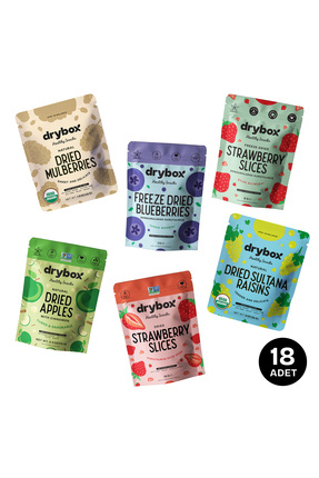 DRYBOX Karışık Mini Paket 18’li – Freeze-Dried & Kurutulmuş Meyve Karışımı