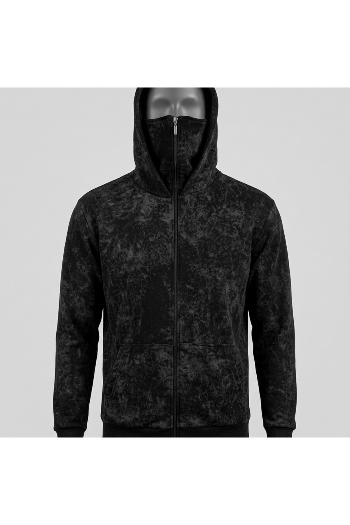 FREAK T-SHIRT Ninja Hoodie Fermuarlı Maske Kapüşonlu Sweatshirt