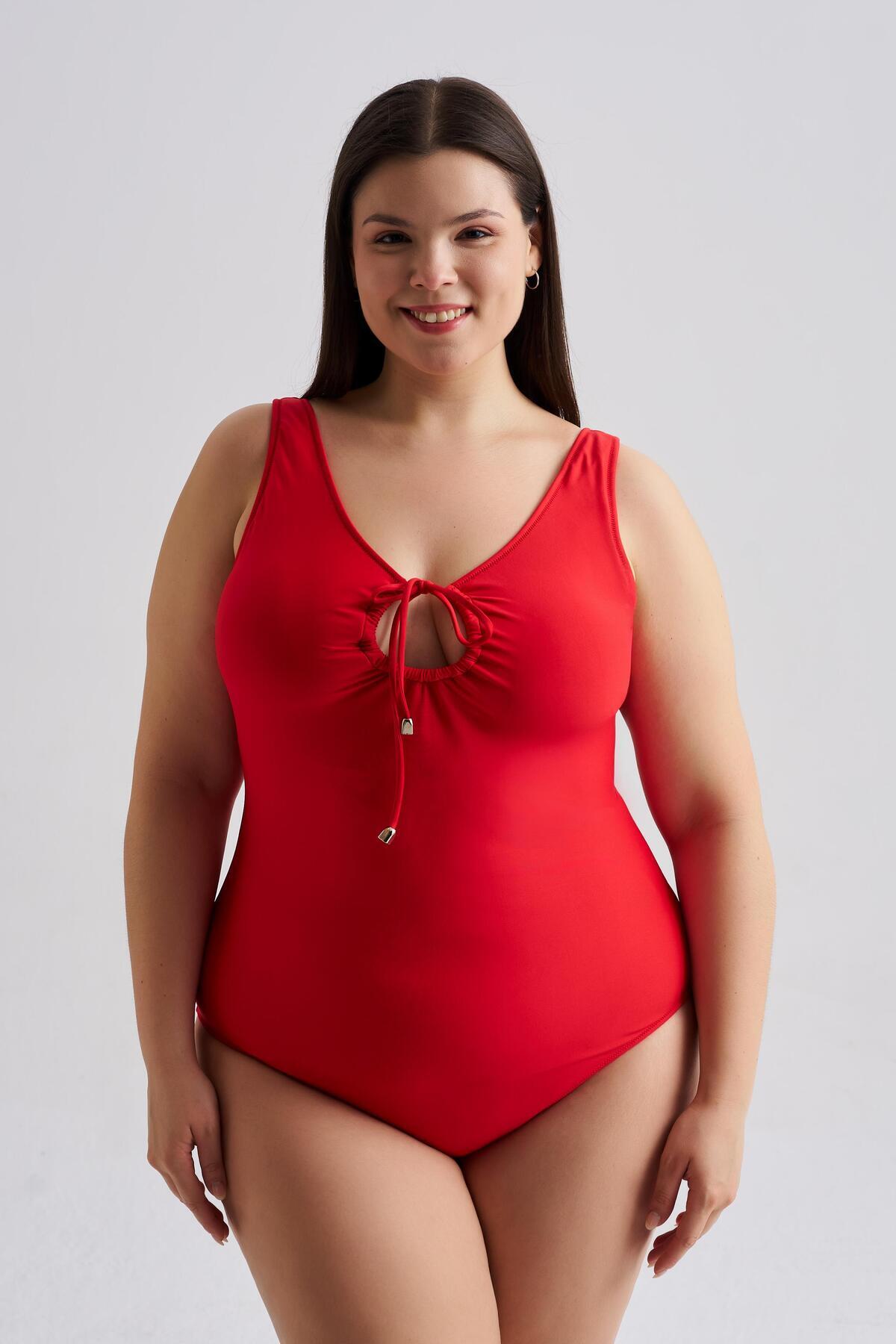 strapless open back dress Curvy Kate Zip Tide Non-Wired Multiway Swimsuit (CS035606) - Red main image 0