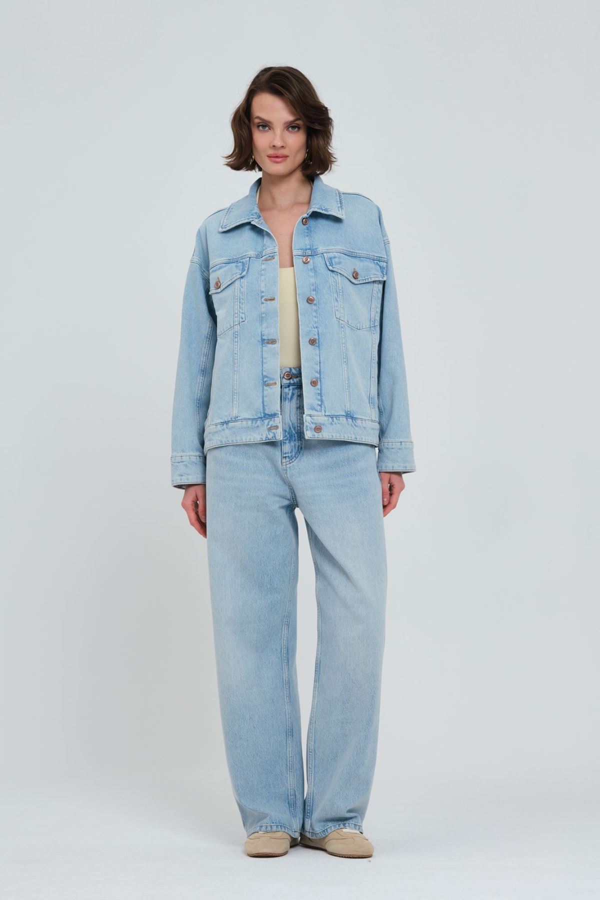 Pantamo Blue Women's Oversize Denim Jacket
