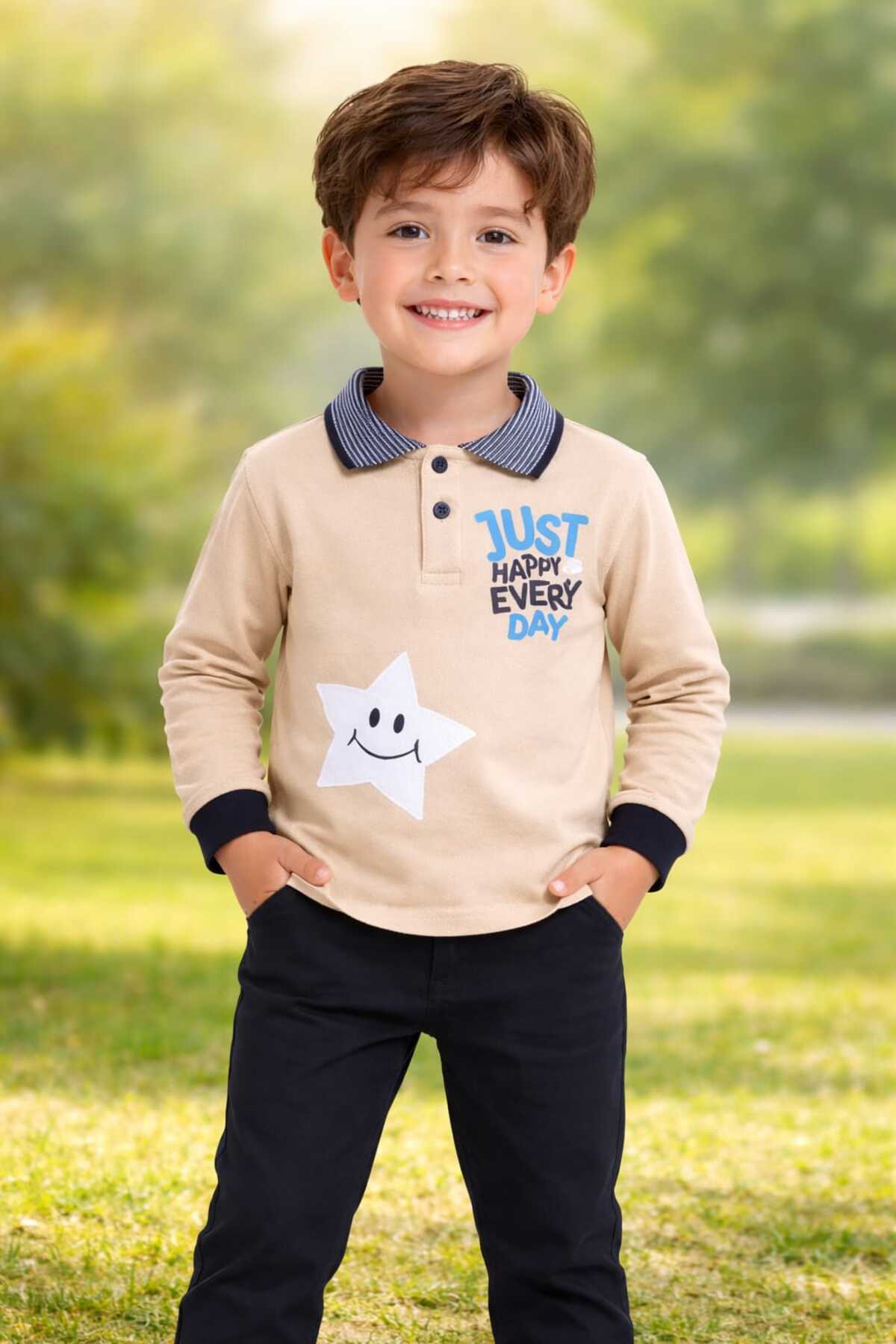 vinezza Renkli Baskılı 1. Kalite Pamuklu Erkek Bebek Takımı fotoğrafı 2 (önizleme)