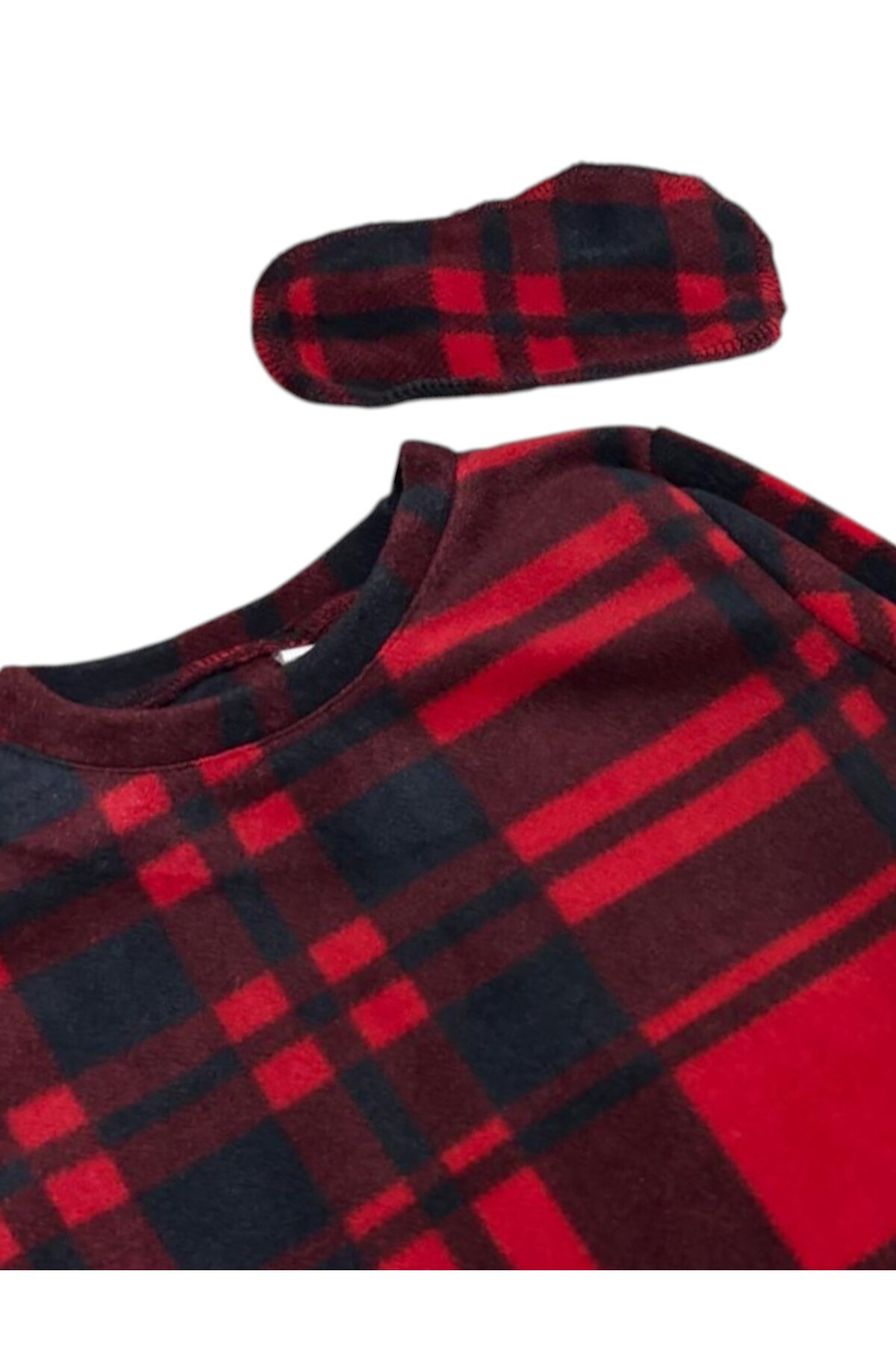 Fil Kids Erkek - Kız Çocuk Pamuklu Uyku Bantlı Ekose Desenli Kırmızı Lacivert Renk Kışlık Polar Pijama Takımı fotoğrafı 2 (önizleme)