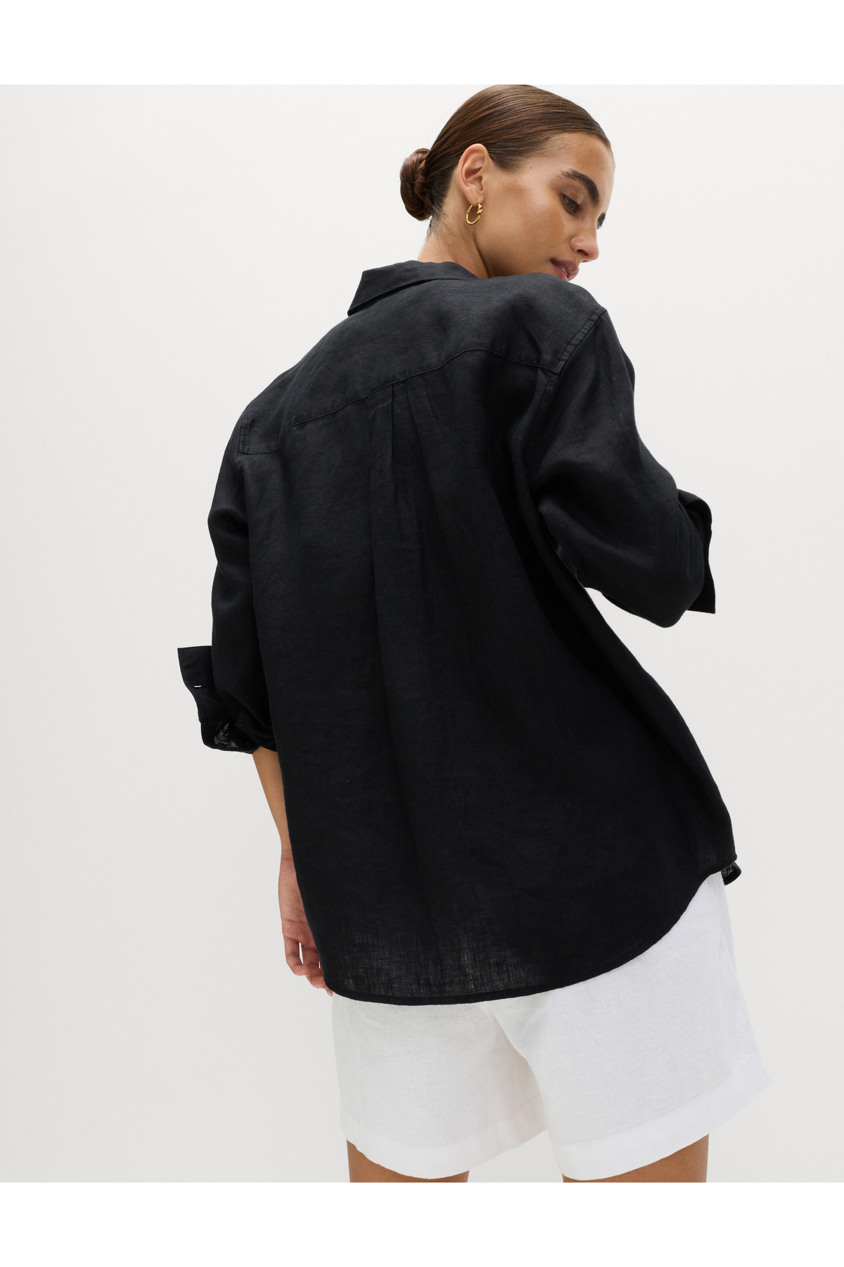 Marks & Spencer  %100 Keten Regular Fit Gömlek - Görsel 4