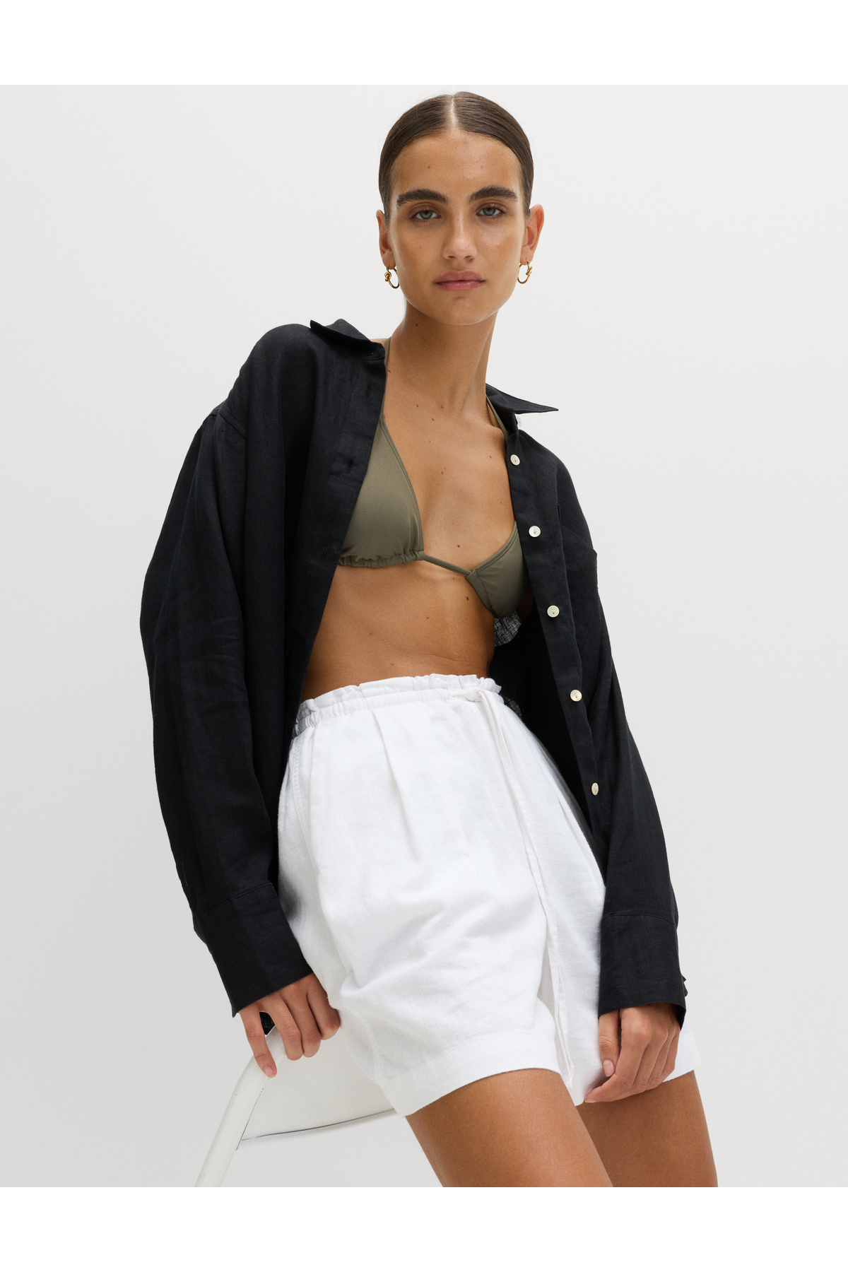 Marks & Spencer  %100 Keten Regular Fit Gömlek - Görsel 2