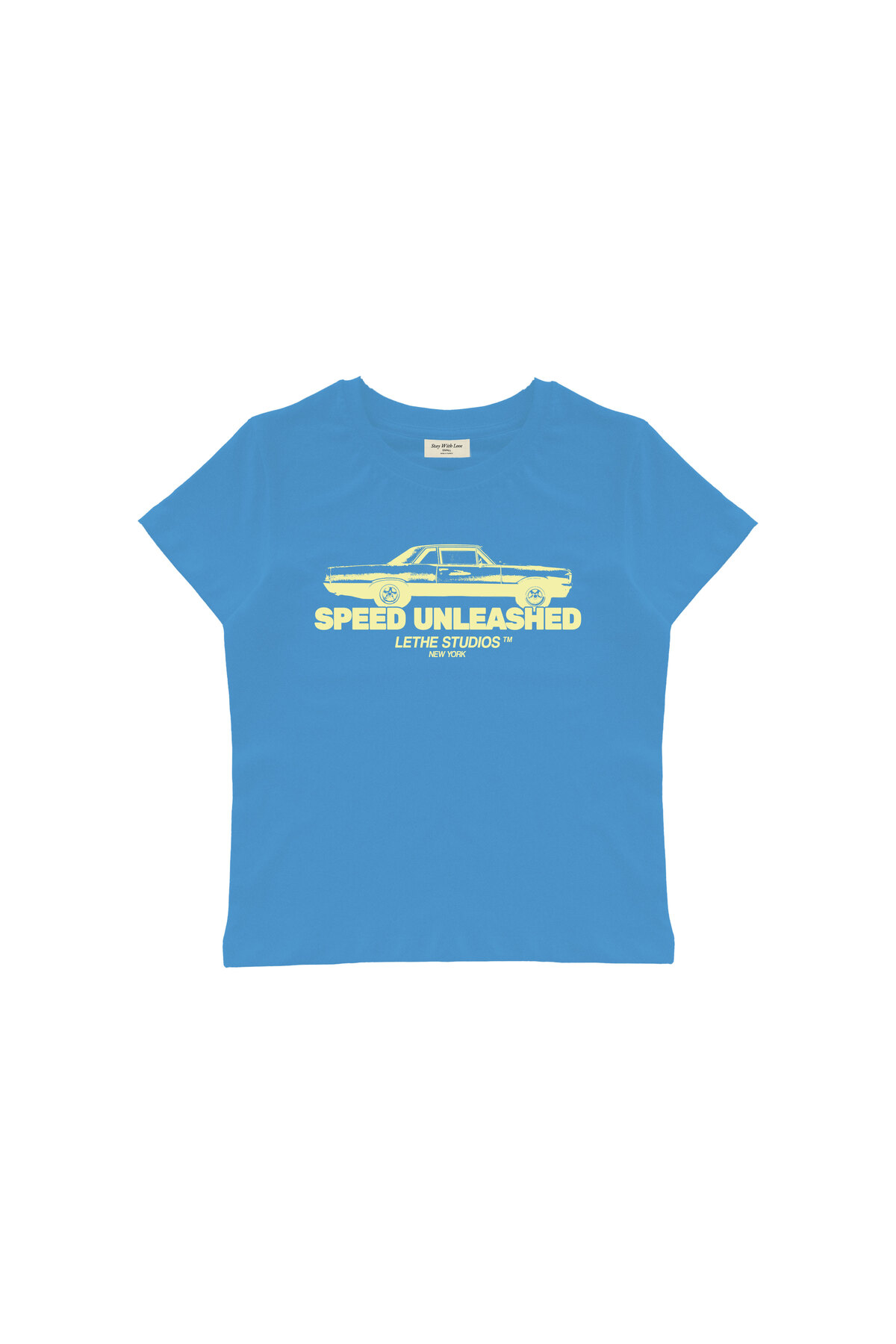 lethestudios  Speed Unleashed Baskılı Baby Tee Crop Top
