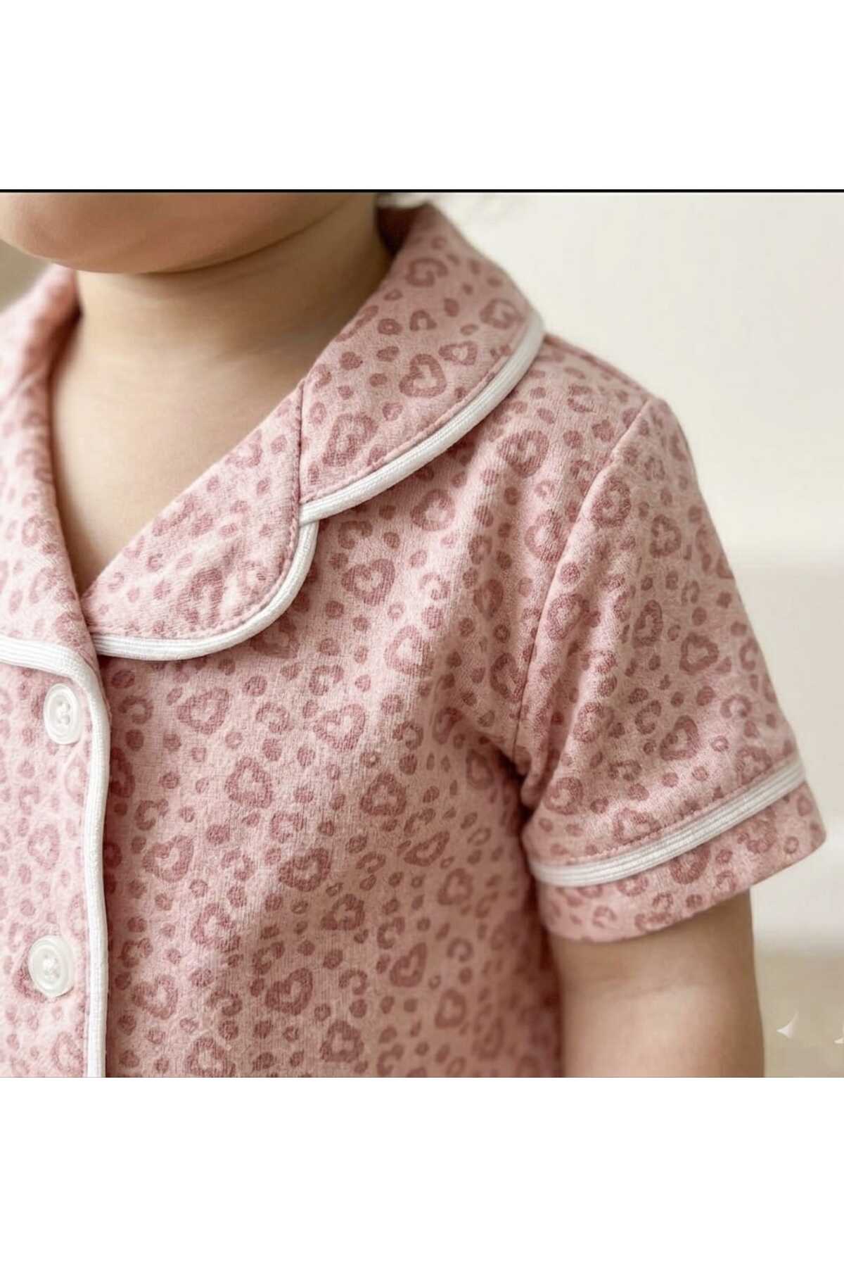 NOMİRO Kalp Baskılı Kız Bebek Pijama Takımı fotoğrafı 4 (önizleme)