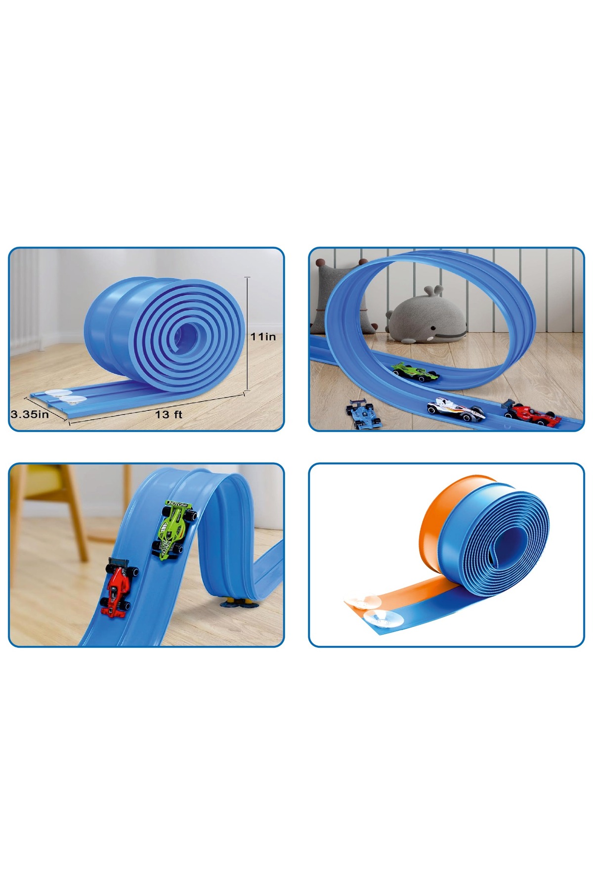 AVİGO 4.5 METRE Esnek Yarış Pisti Oyuncak Araba Yolu Kıvrılabilir Araba Yolu fotoğrafı 4 (önizleme)