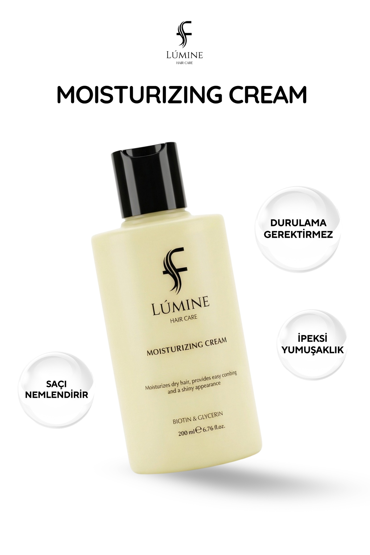 MOISTURIZING CREAM - DURULANMAYAN NEMLENDİRİCİ SAÇ BAKIM KREMİ - 200 ML. — LMN002 — تصویر 2 از 4